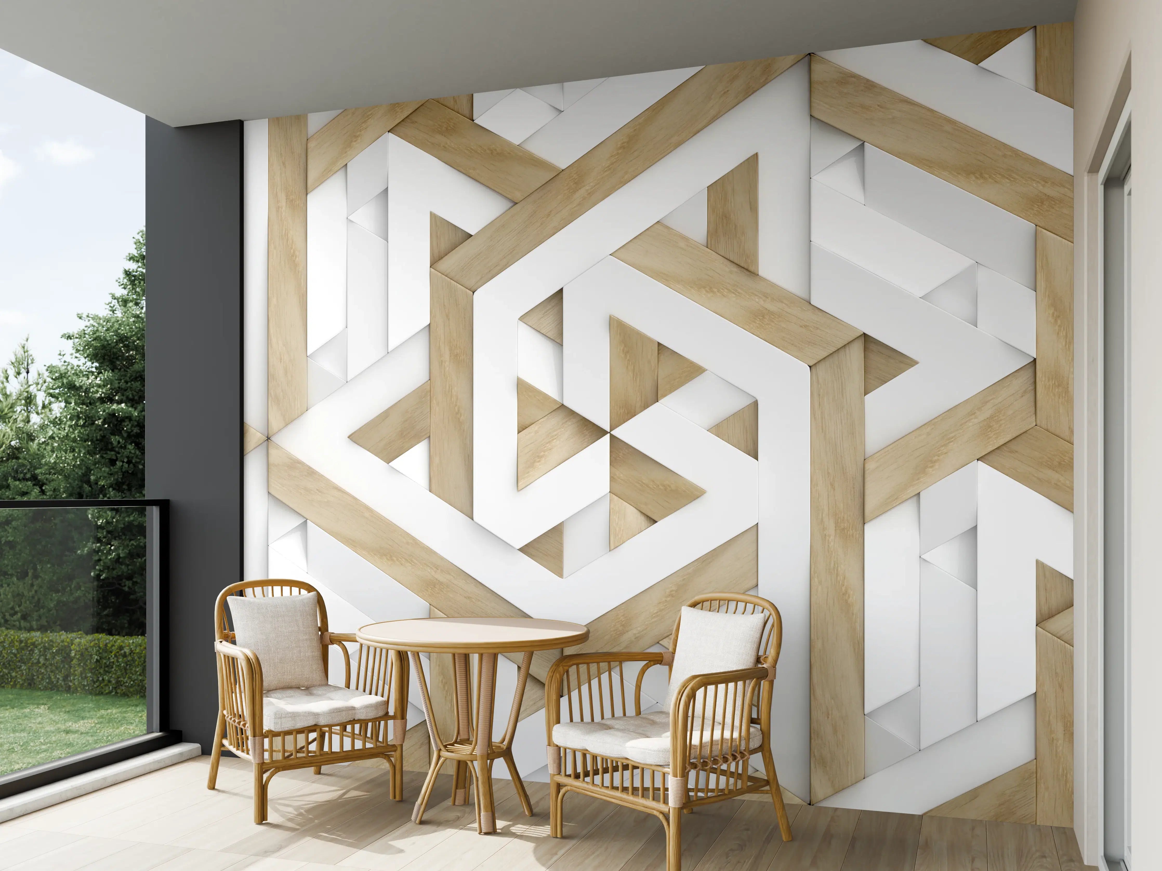 Wandverkleidung außen - 3D Tapete - Mosaik Muster
