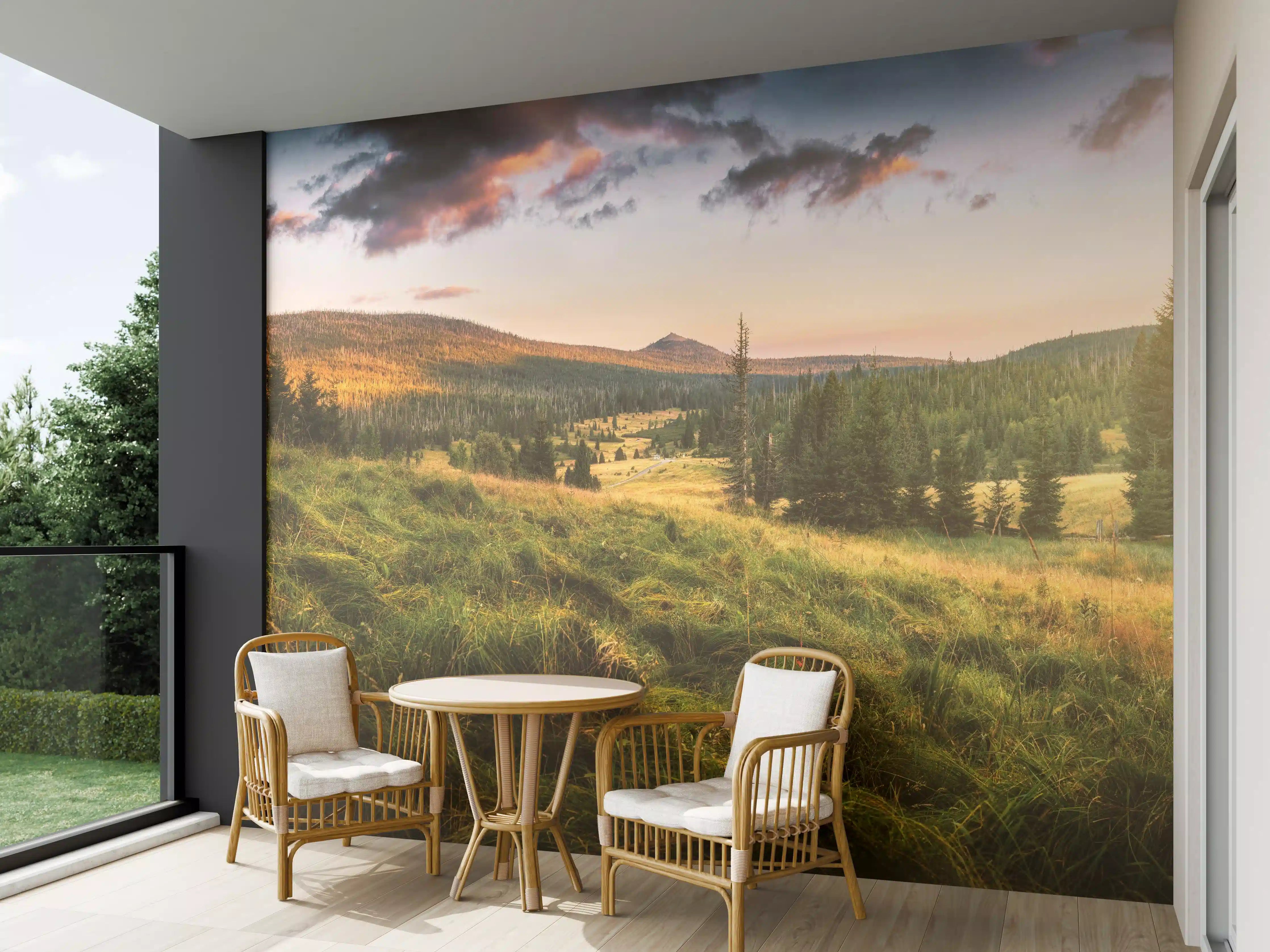 Wandverkleidung außen - Abendlicher Berg Luzný - Tschechien