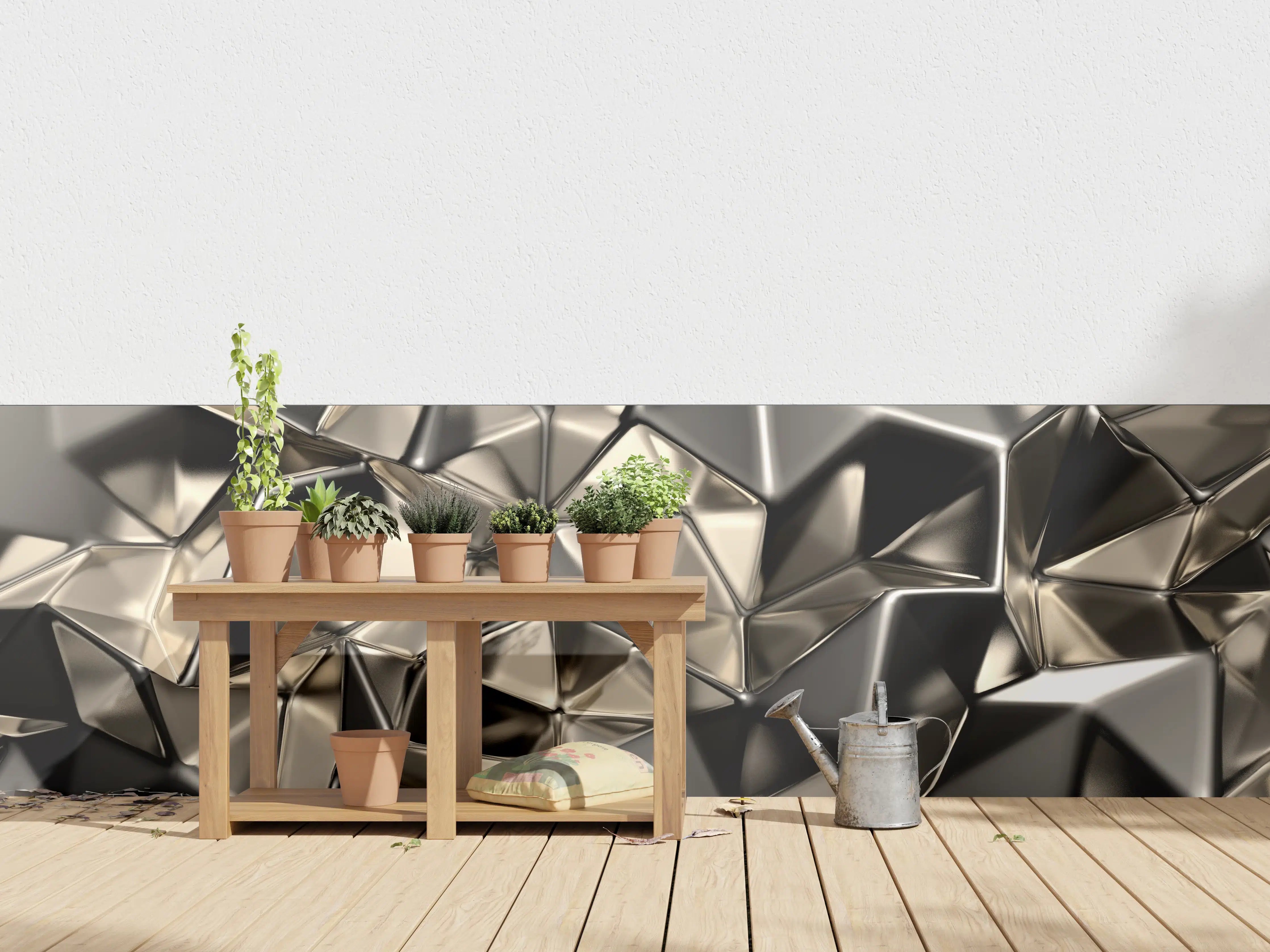 Wandverkleidung außen - Abstract Metallic Triangle Pattern