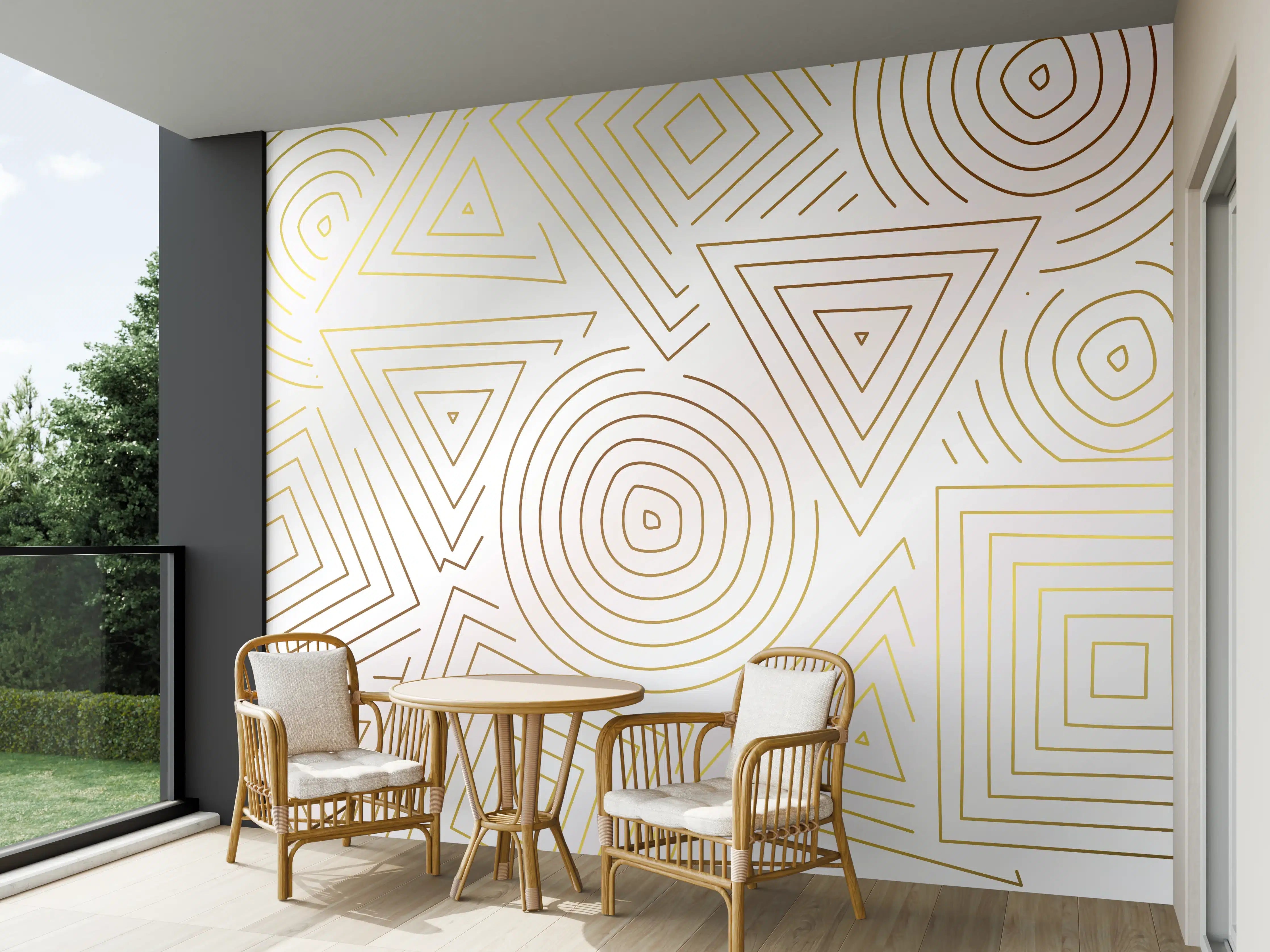 Wandverkleidung außen - Abstrakt Geometrische Linien Kunst
