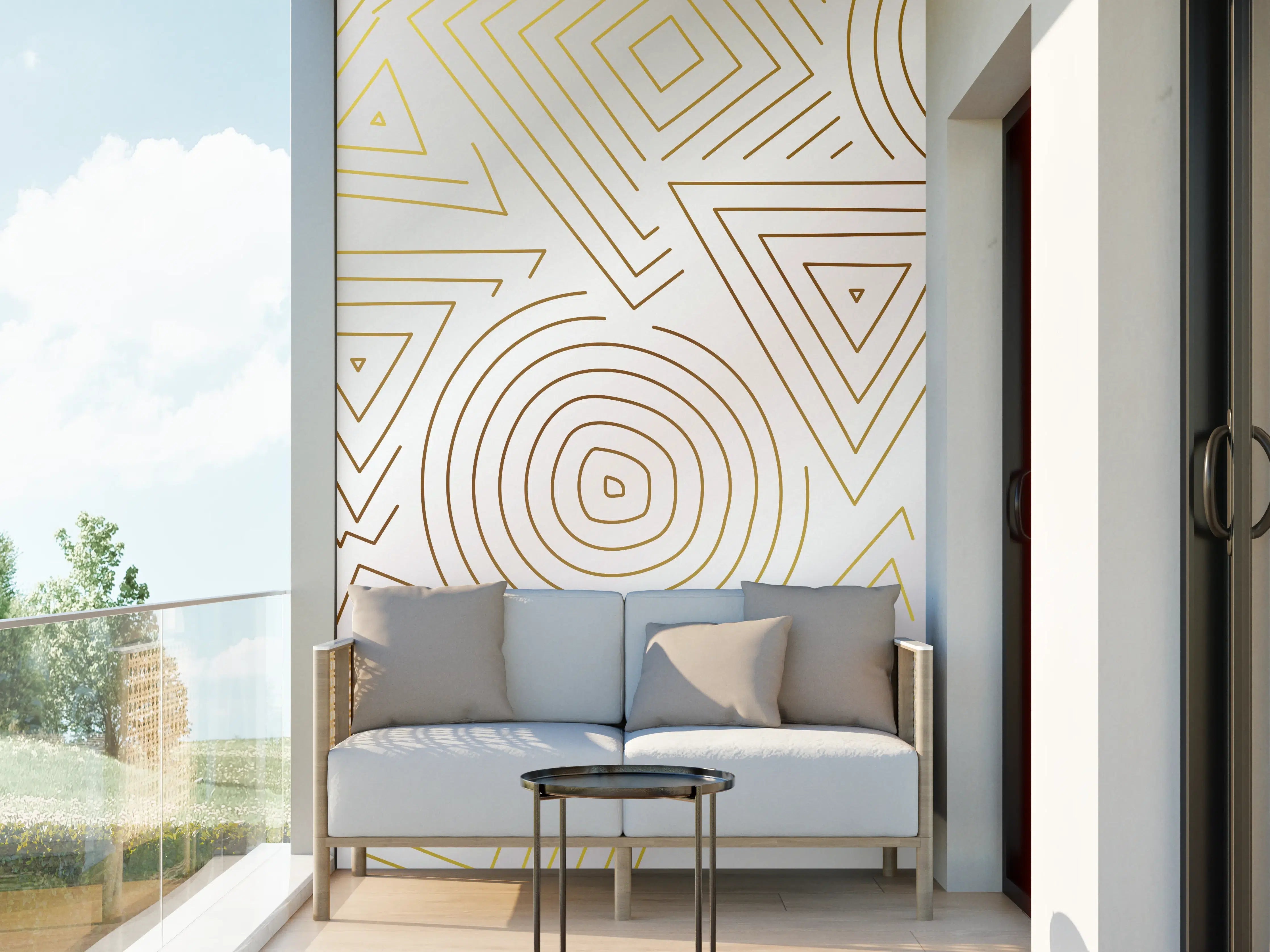 Wandverkleidung außen - Abstrakt Geometrische Linien Kunst