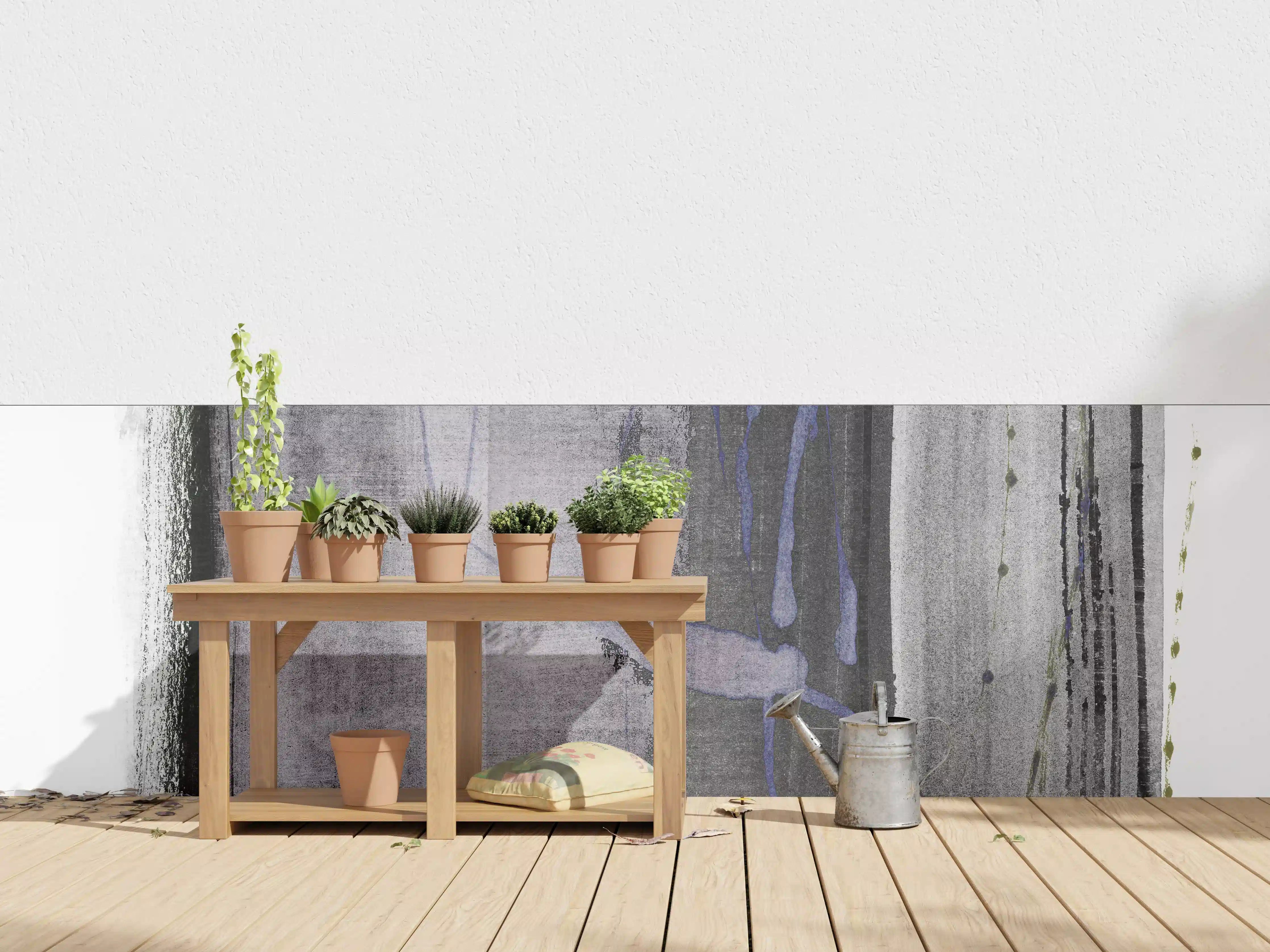Wandverkleidung außen - Abstrakte Aquarell-Grauschattierung