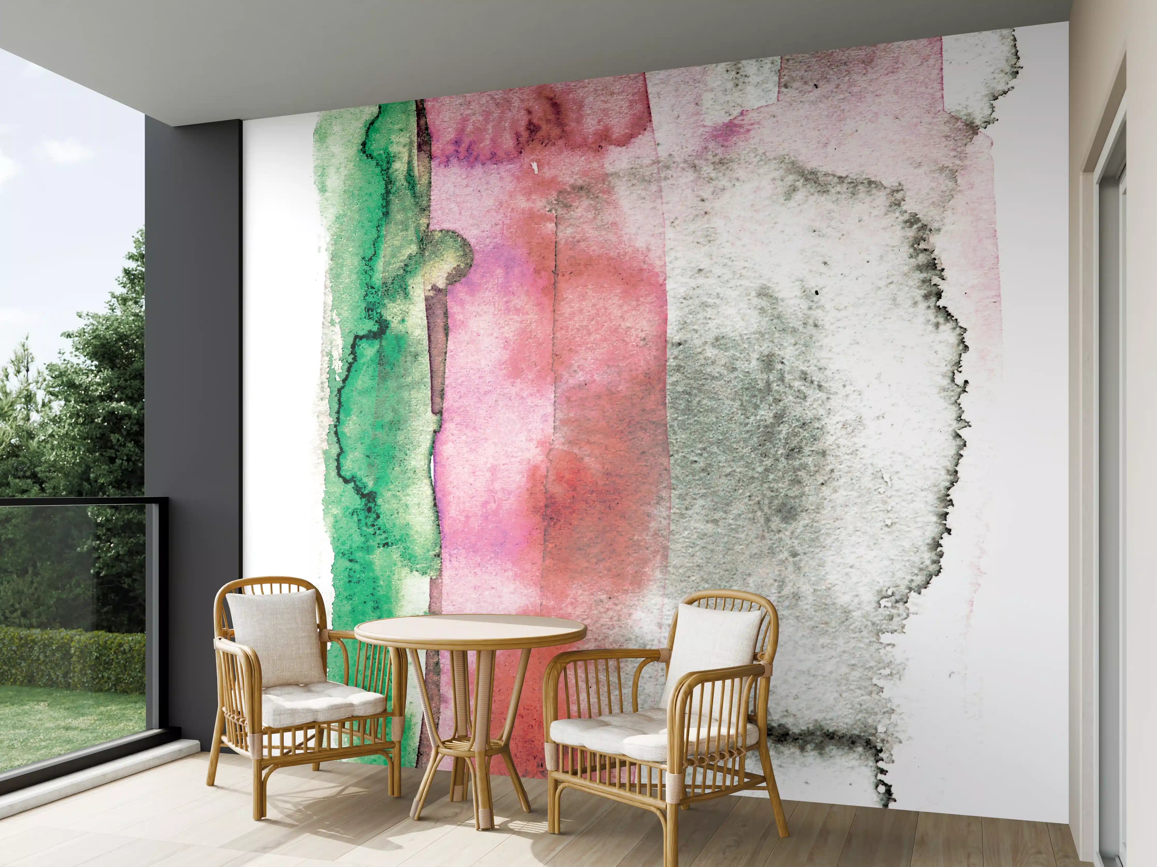 Wandverkleidung außen - Abstrakte Aquarellfarben-Komposition
