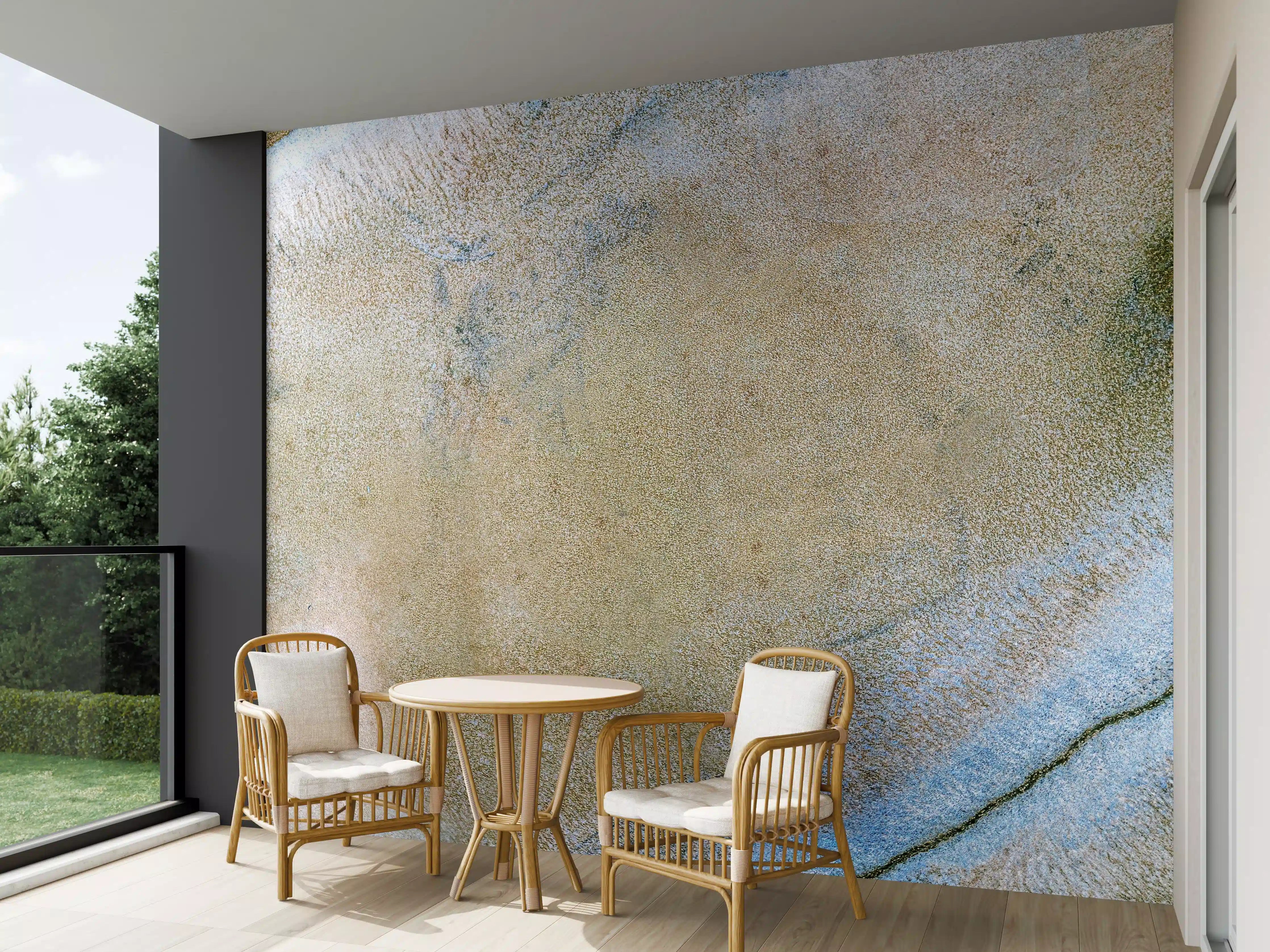 Wandverkleidung außen - Abstrakte Blau-Braun-Kunststruktur