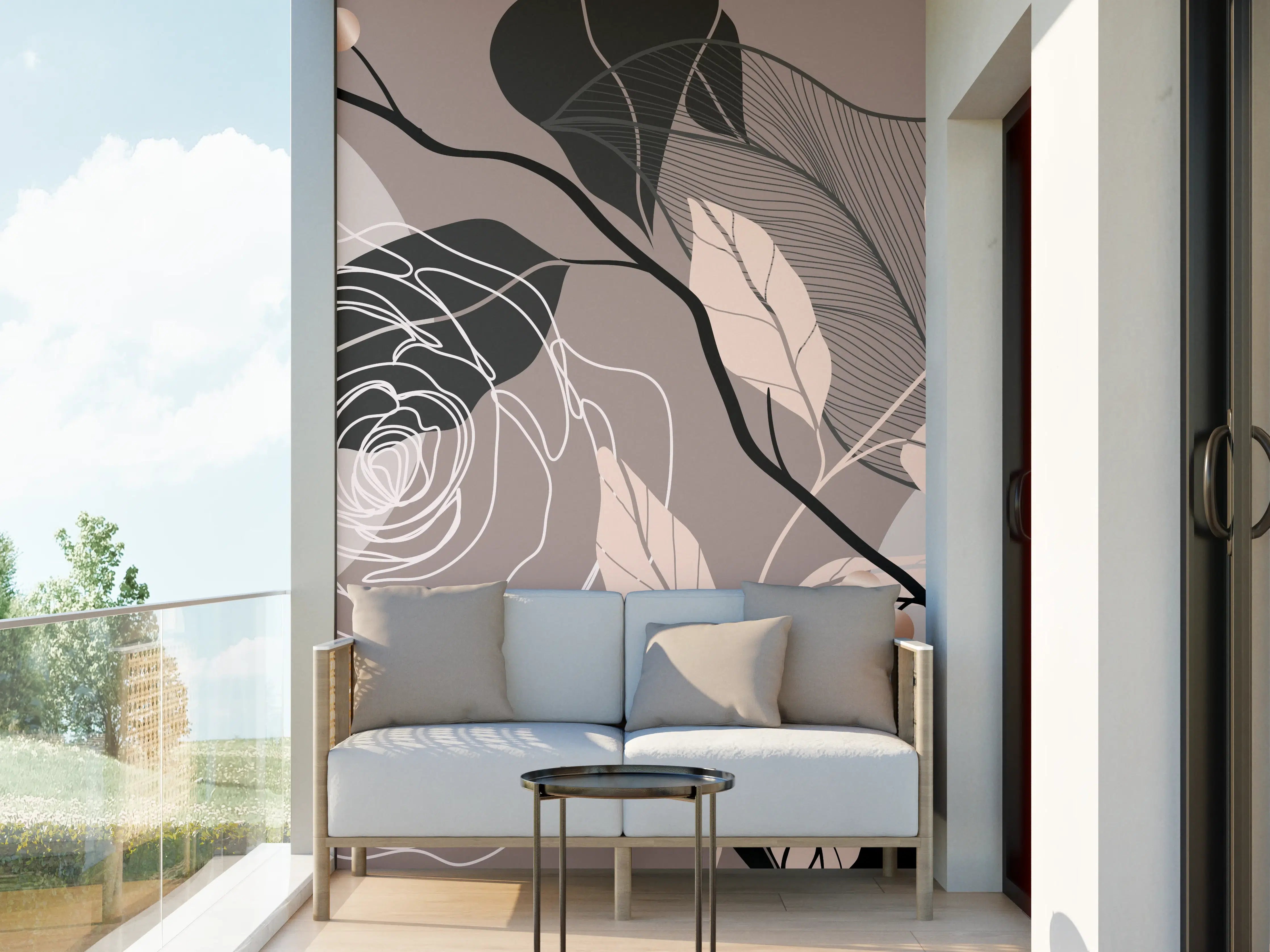 Wandverkleidung außen - Abstrakte Blumen Illustration