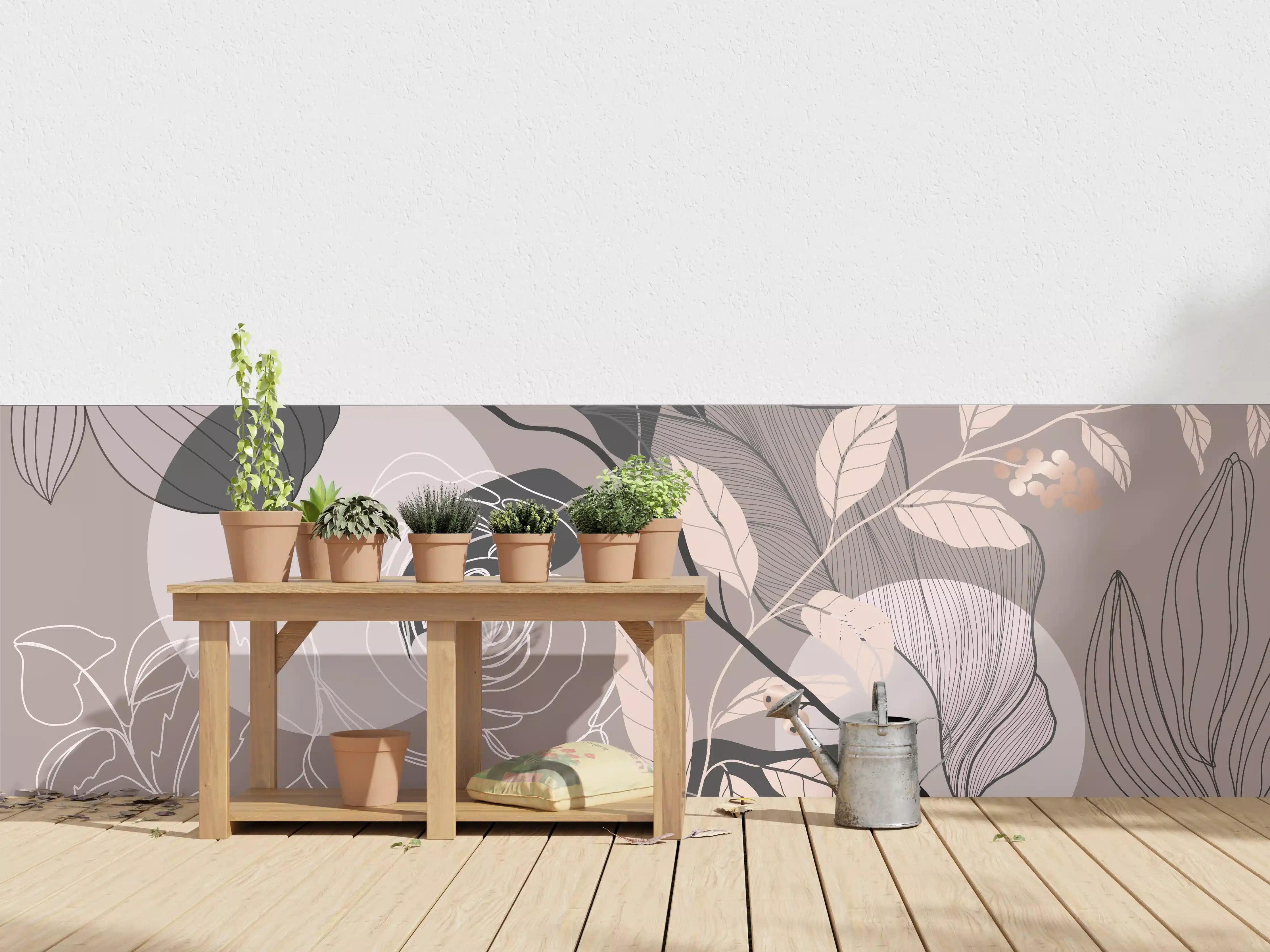 Wandverkleidung außen - Abstrakte Blumen Illustration
