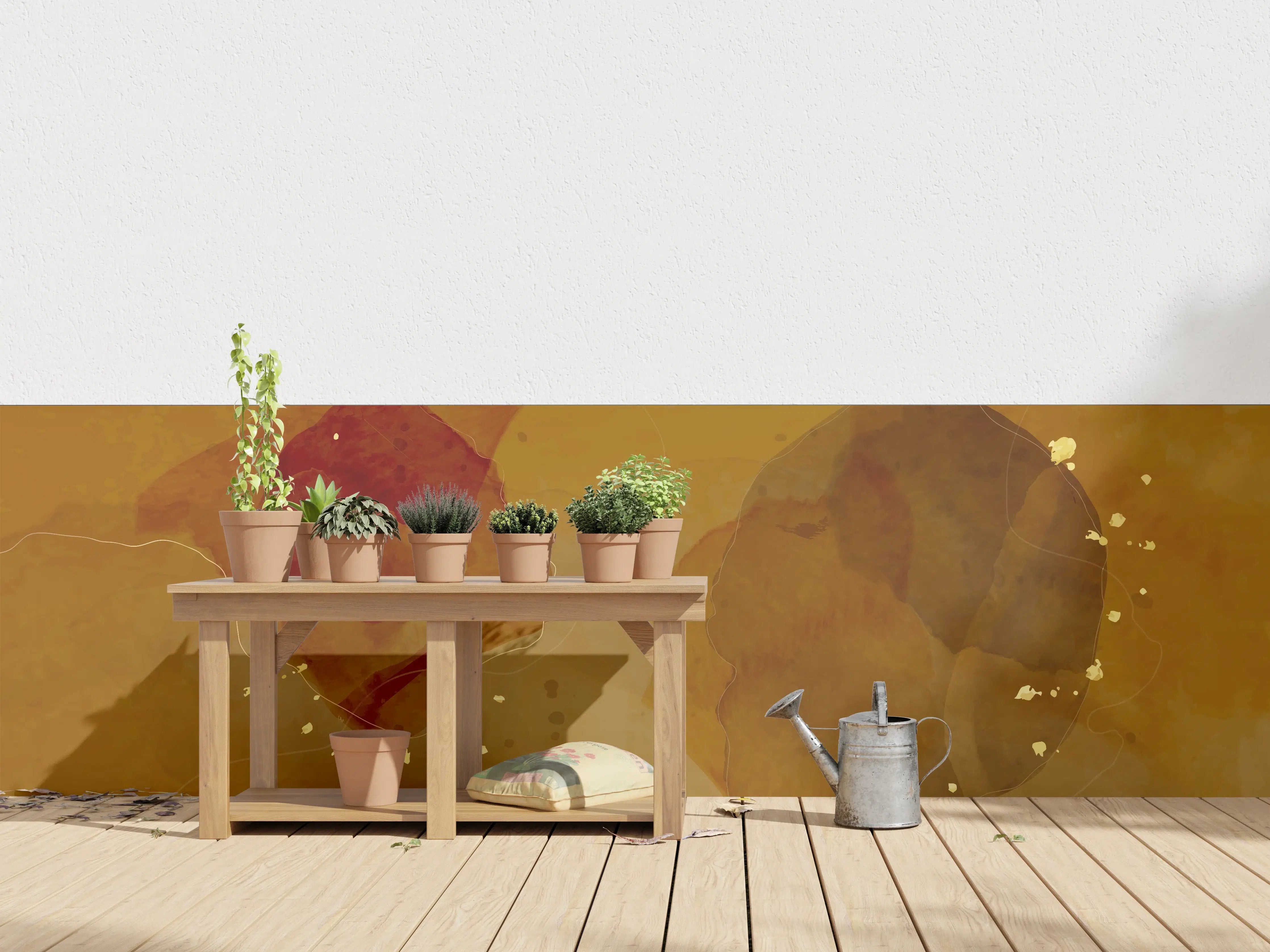 Wandverkleidung außen - Abstrakte Goldbraune Kunst