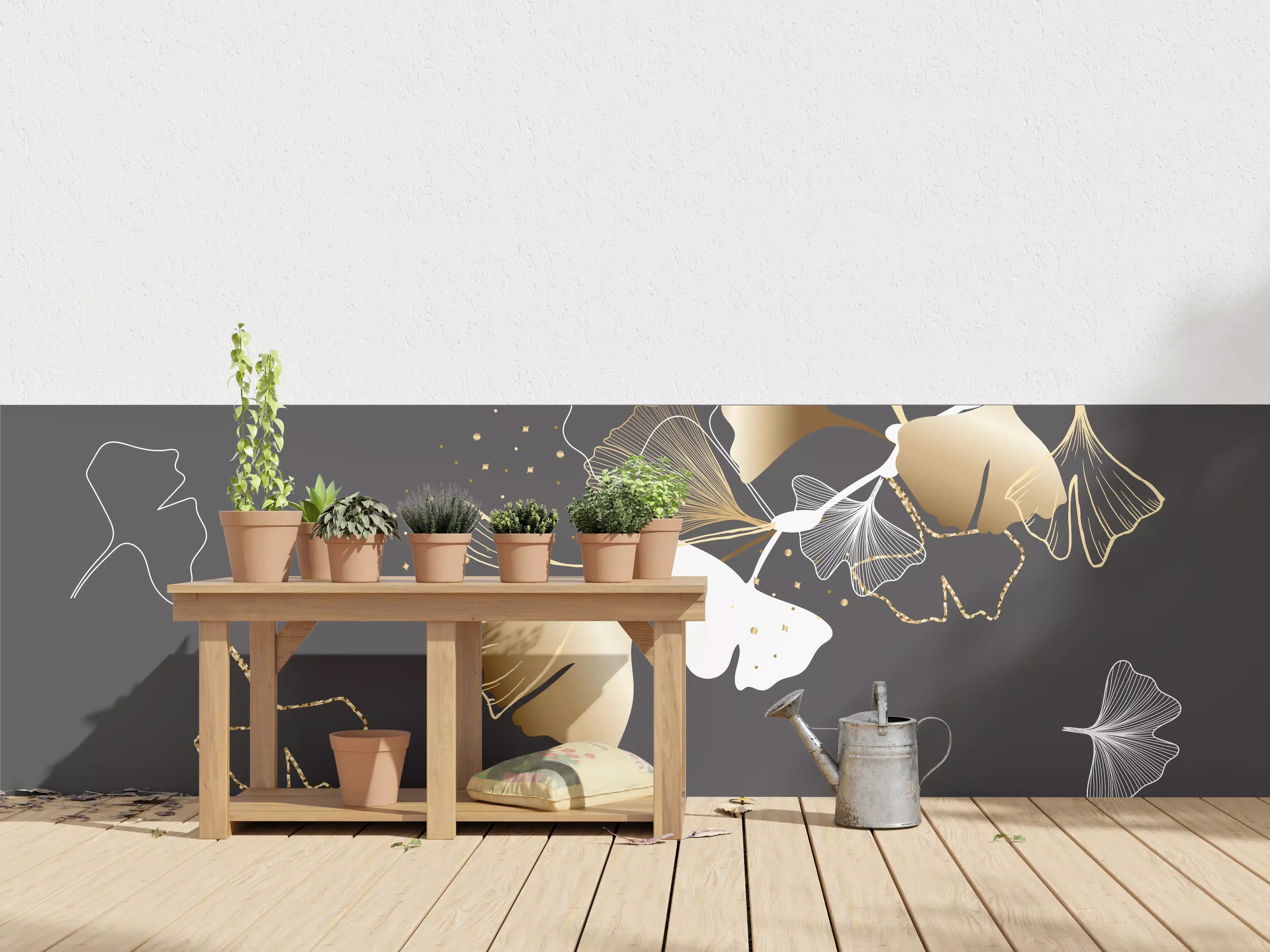 Wandverkleidung außen - Abstrakte Goldene Schmetterlinge