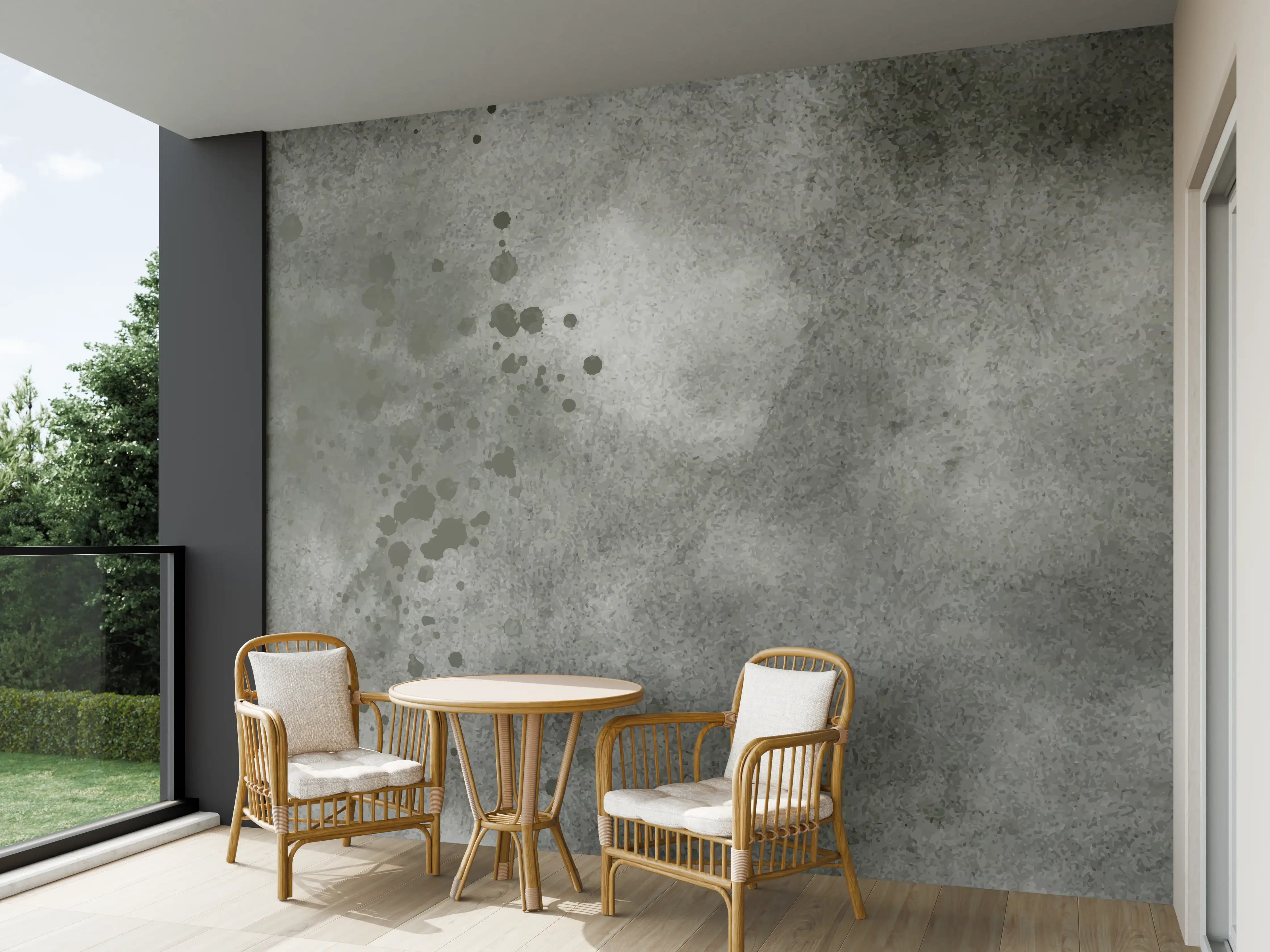 Wandverkleidung außen - Abstrakte Grau-Schwarz Aquarelltextur