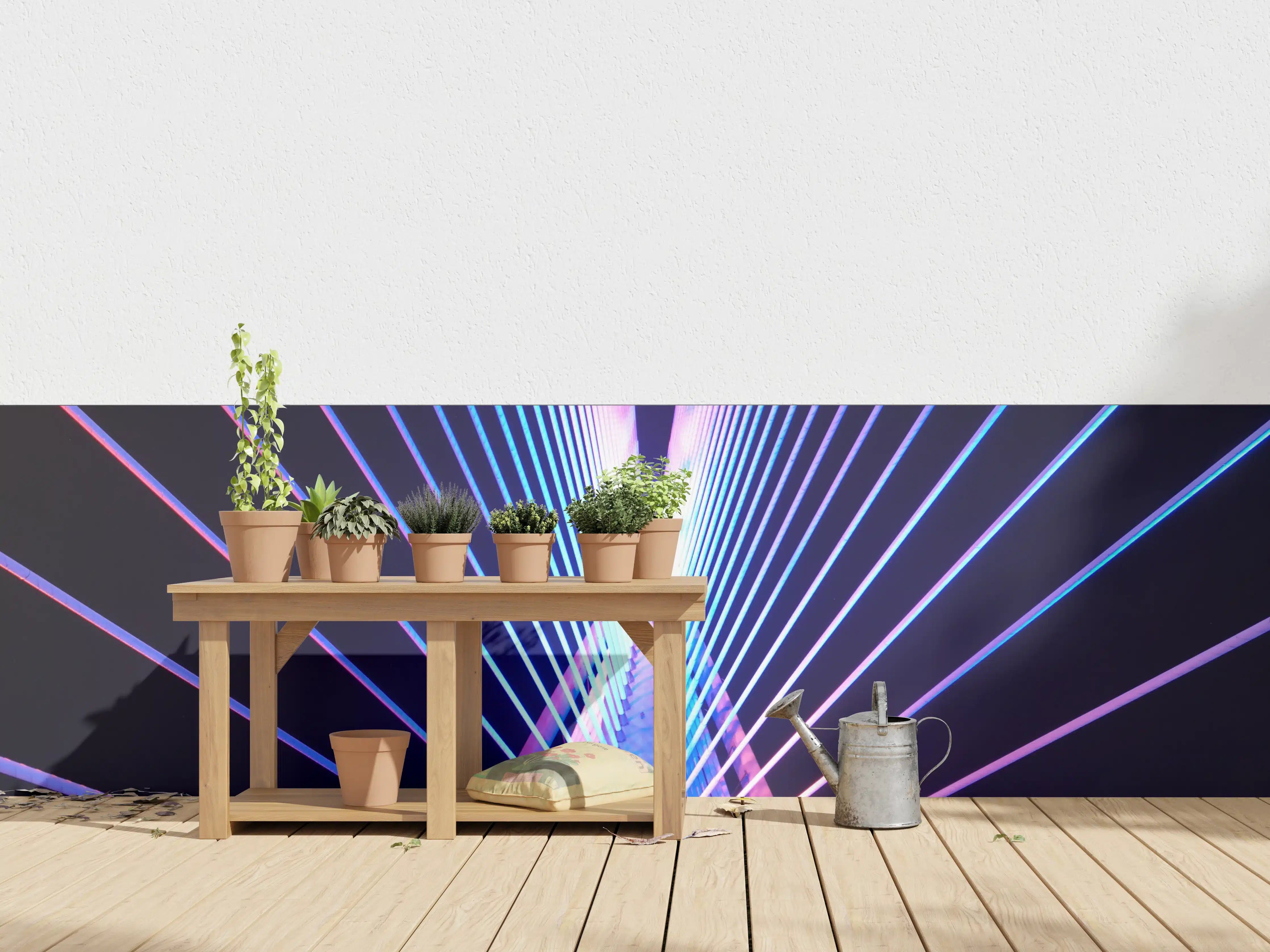 Wandverkleidung außen - Abstrakte Neon Darstellung