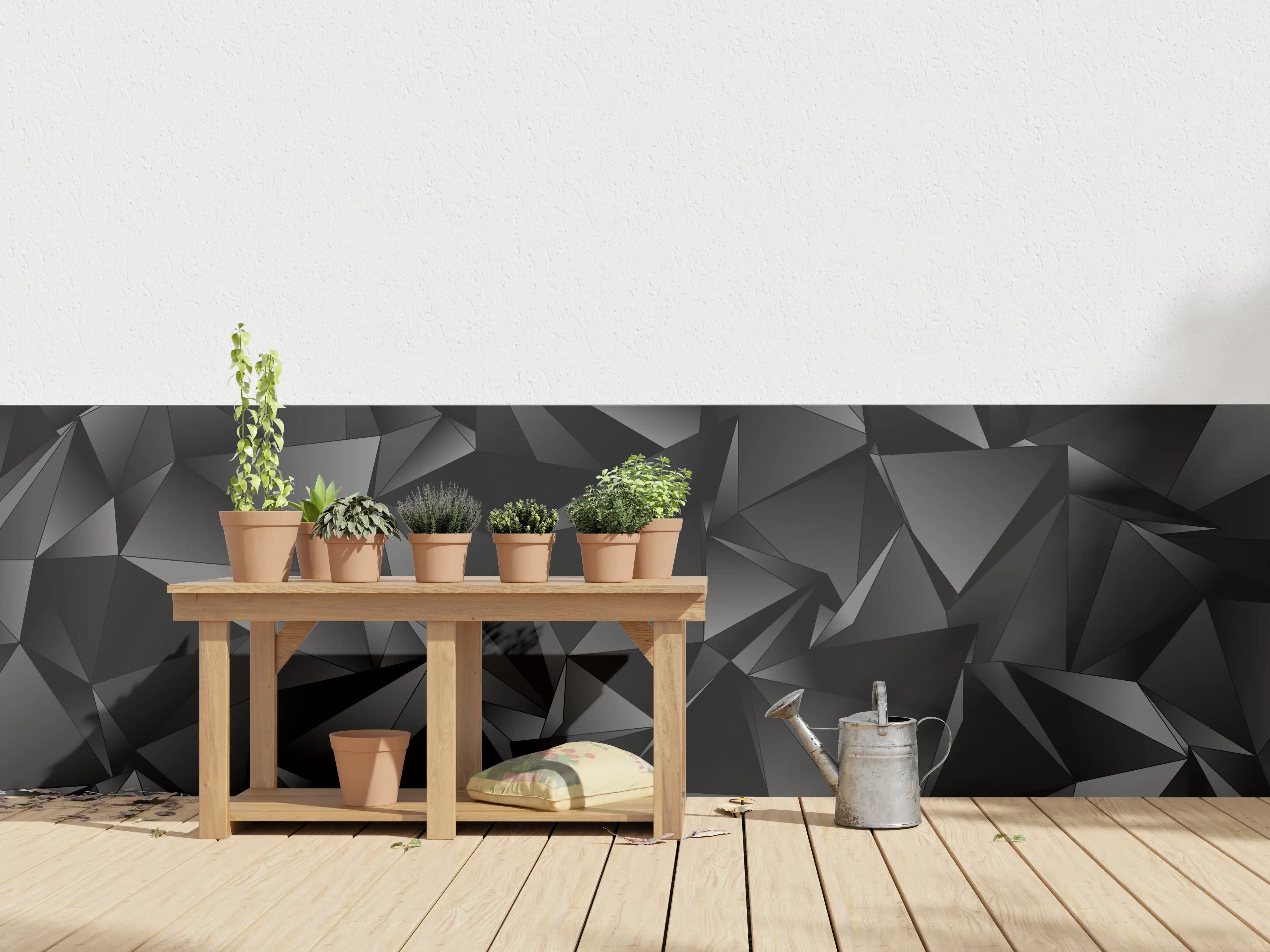 Wandverkleidung außen - Abstrakte Schwarze 3D Dreiecke
