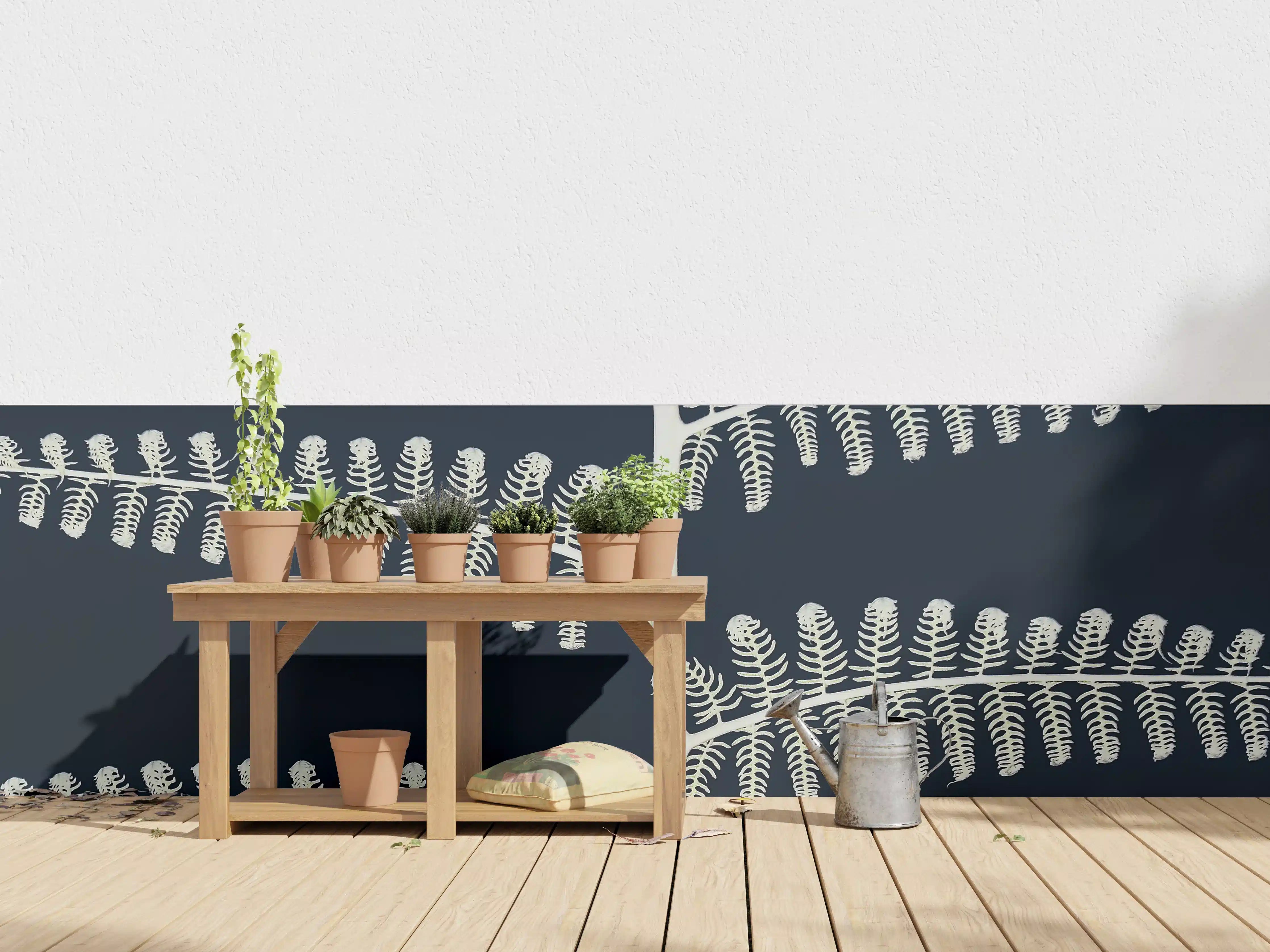Wandverkleidung außen - Abstrakte Symmetrie Blattmuster