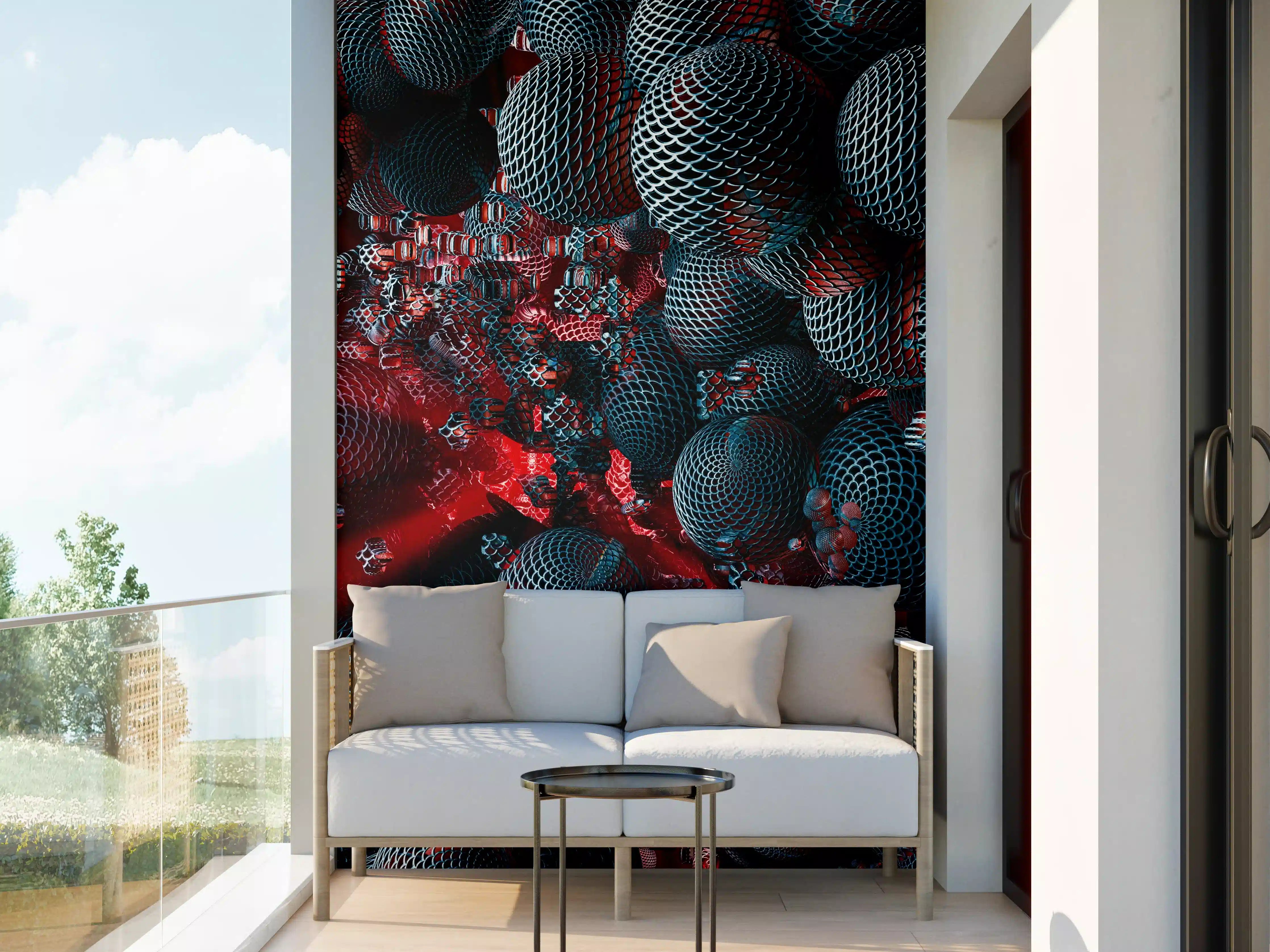 Wandverkleidung außen - Abstrakte Technologie - 3D Rendering