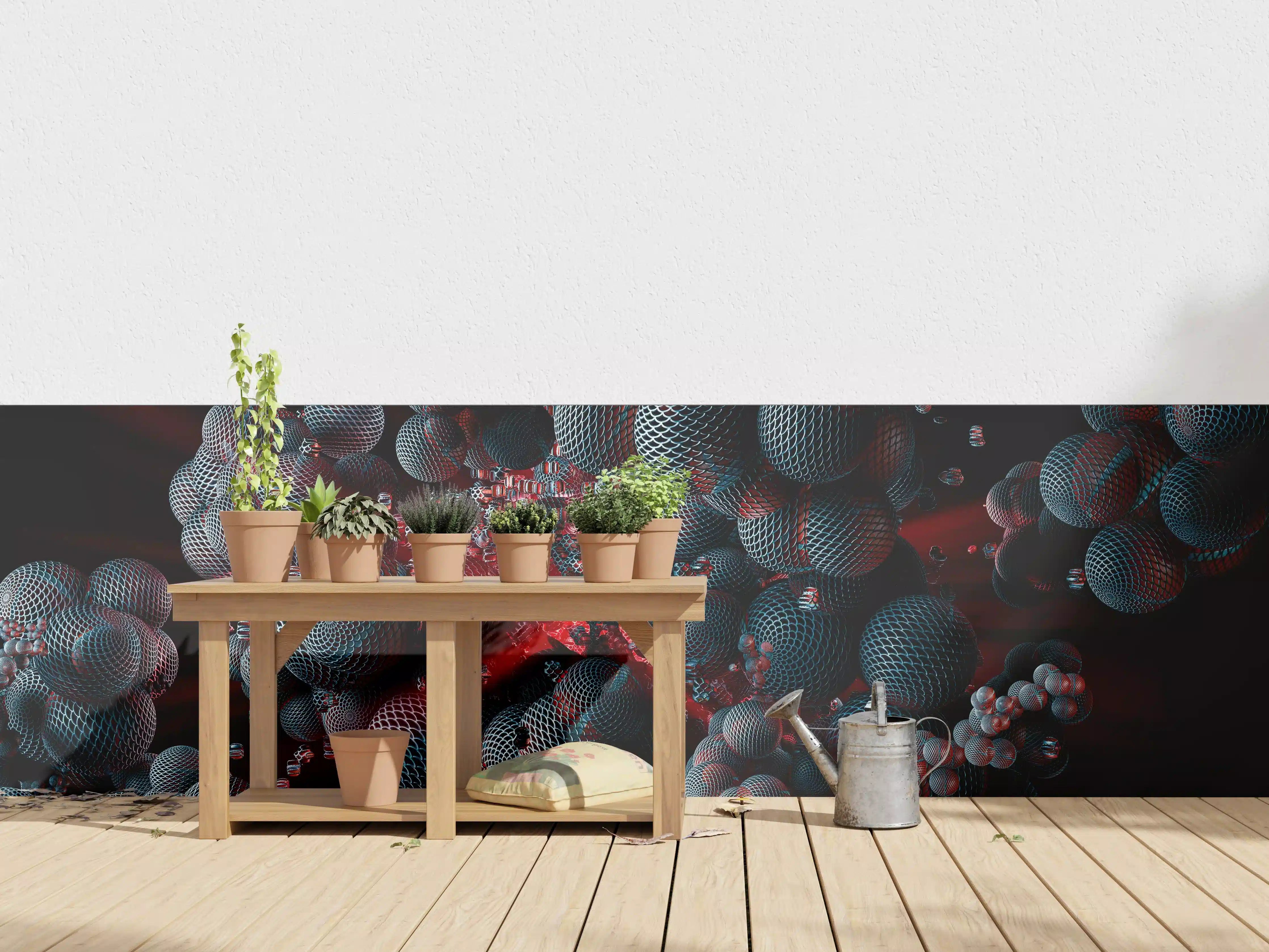 Wandverkleidung außen - Abstrakte Technologie - 3D Rendering