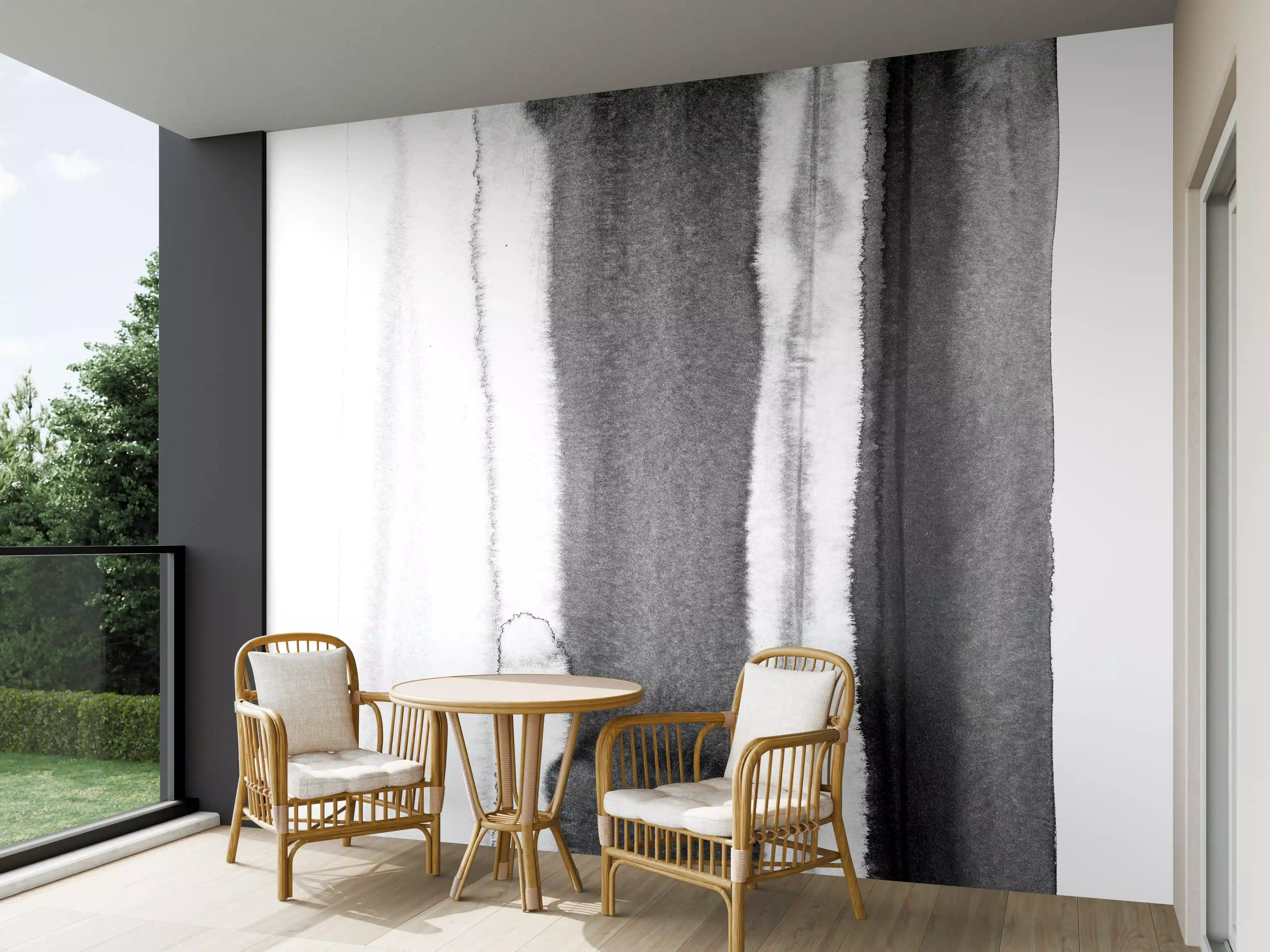 Wandverkleidung außen - Abstrakte Weiß-Schwarz-Aquarelltextur
