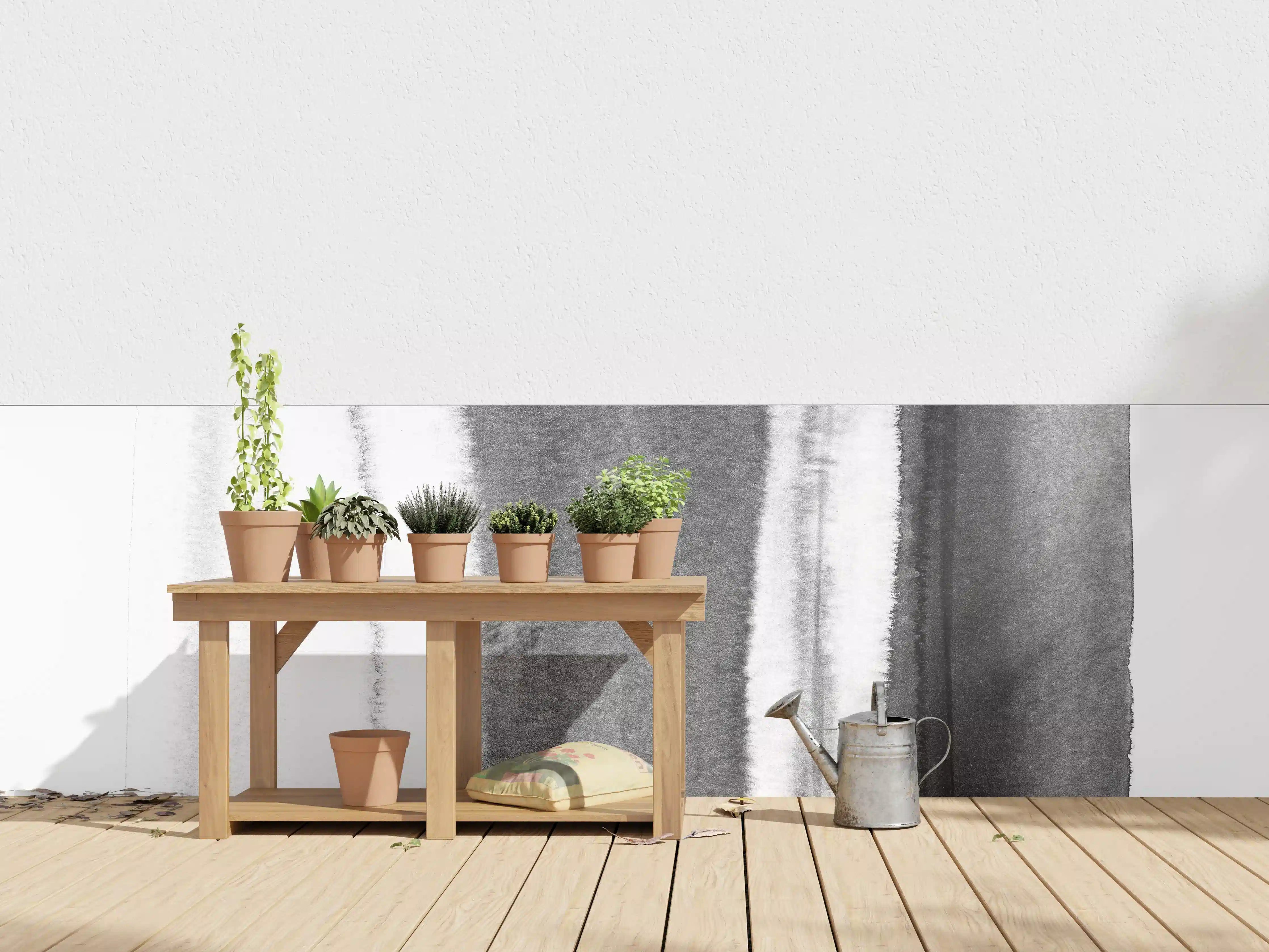 Wandverkleidung außen - Abstrakte Weiß-Schwarz-Aquarelltextur
