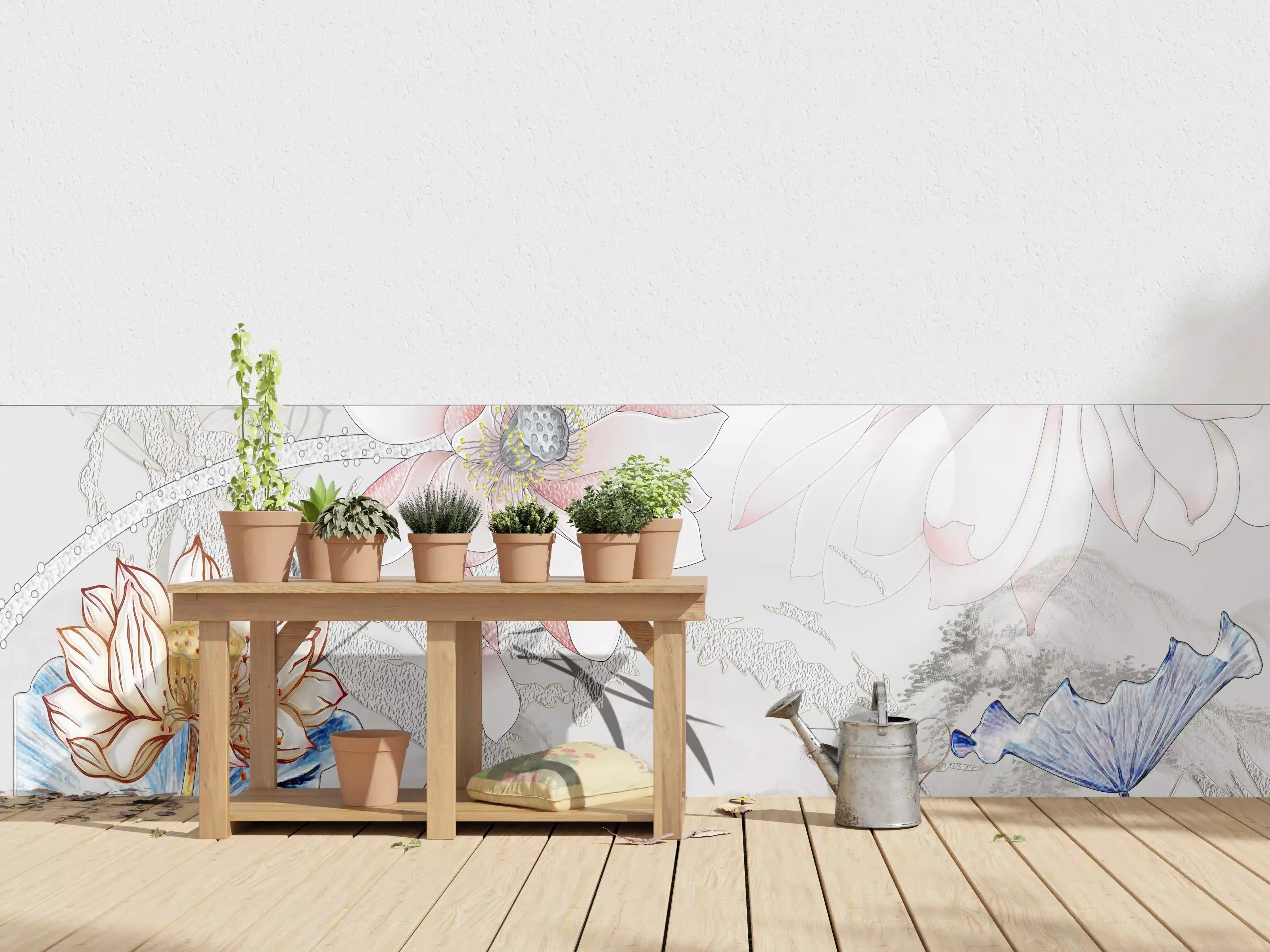 Wandverkleidung außen - Abstrakte japanische Illustration