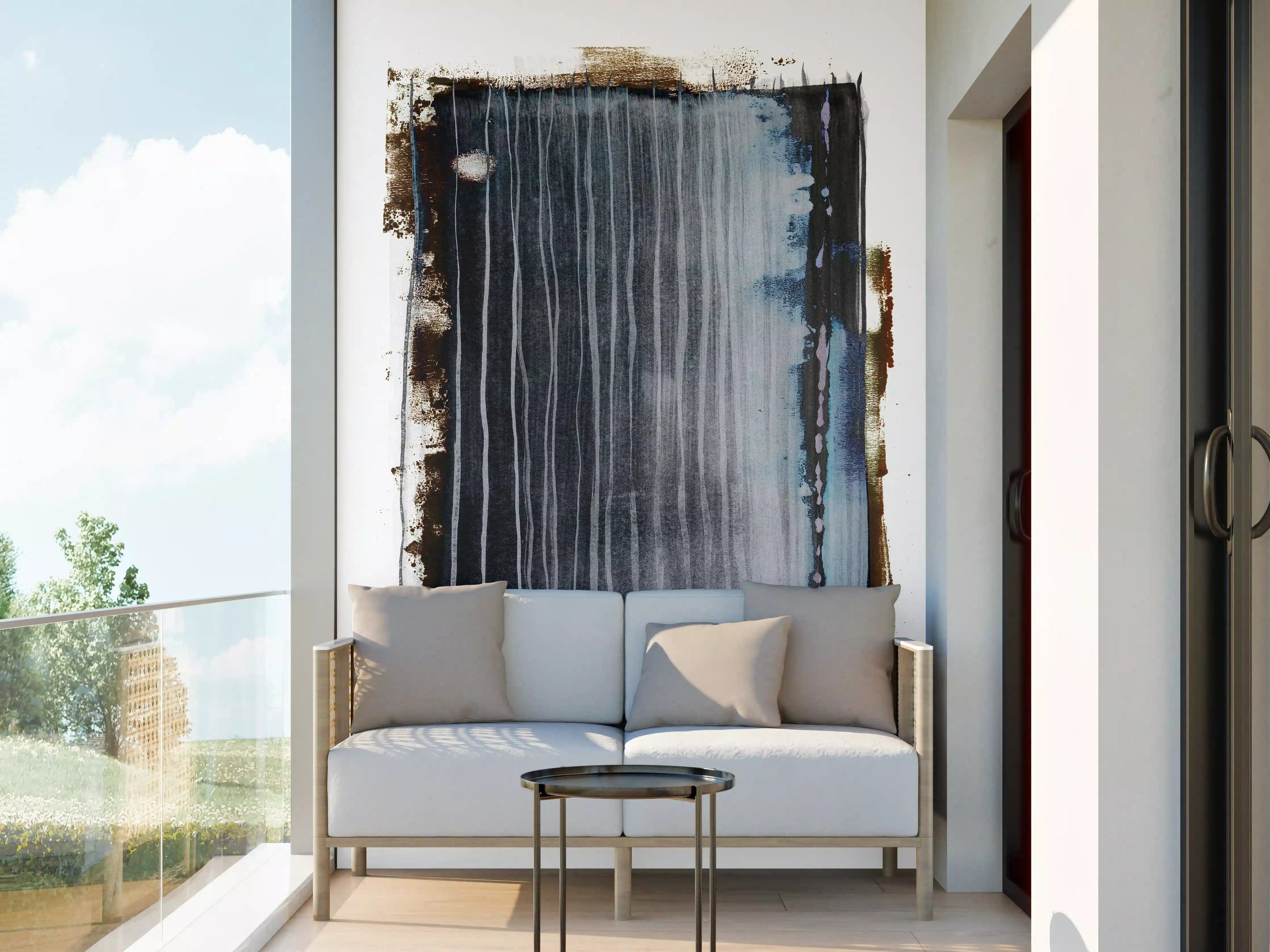 Wandverkleidung außen - Abstrakter Weiß-Grau-Pinselstrich