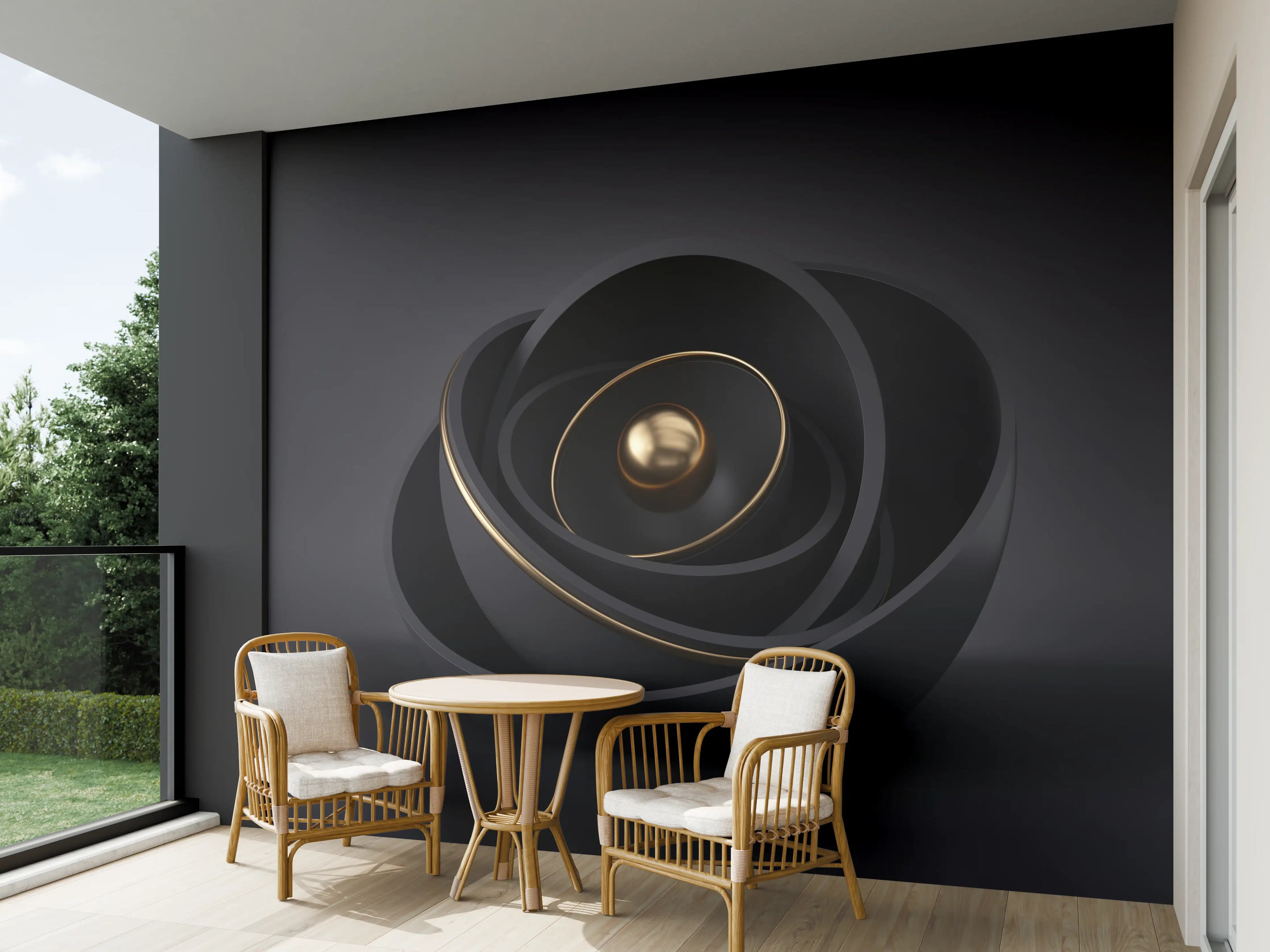 Wandverkleidung außen - Abstraktes 3D-Design einer Muschel