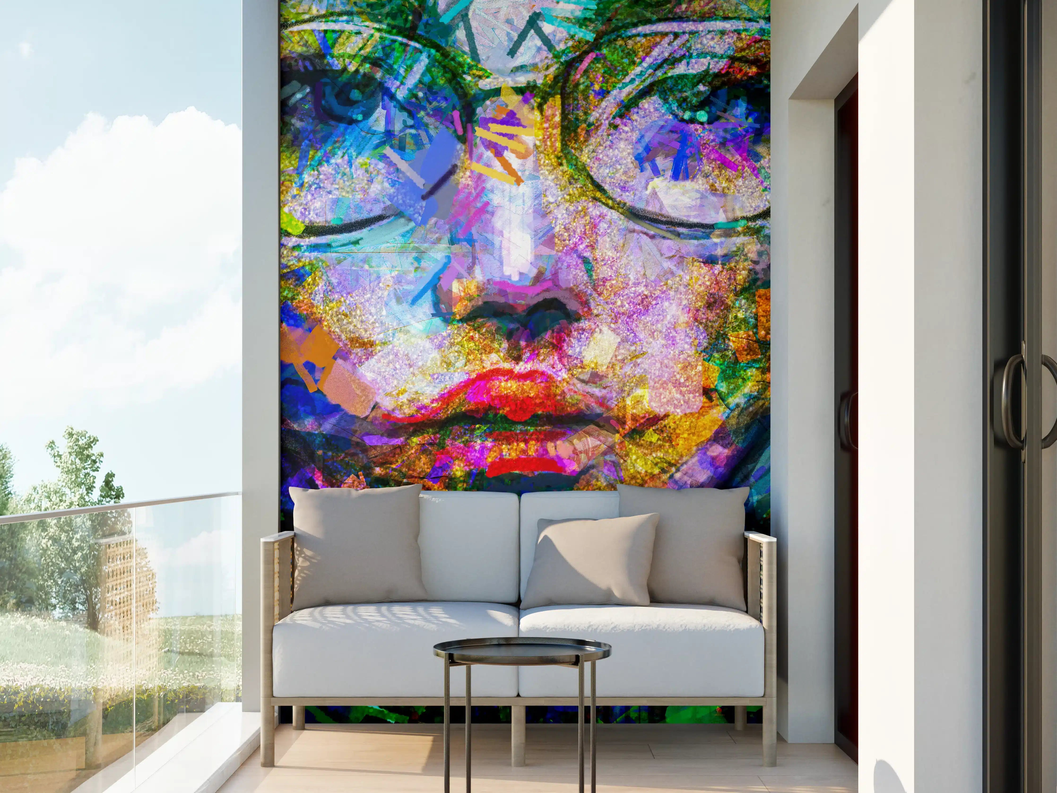 Wandverkleidung außen - Abstraktes Acryl- und Ölfarben Kunstgemälde