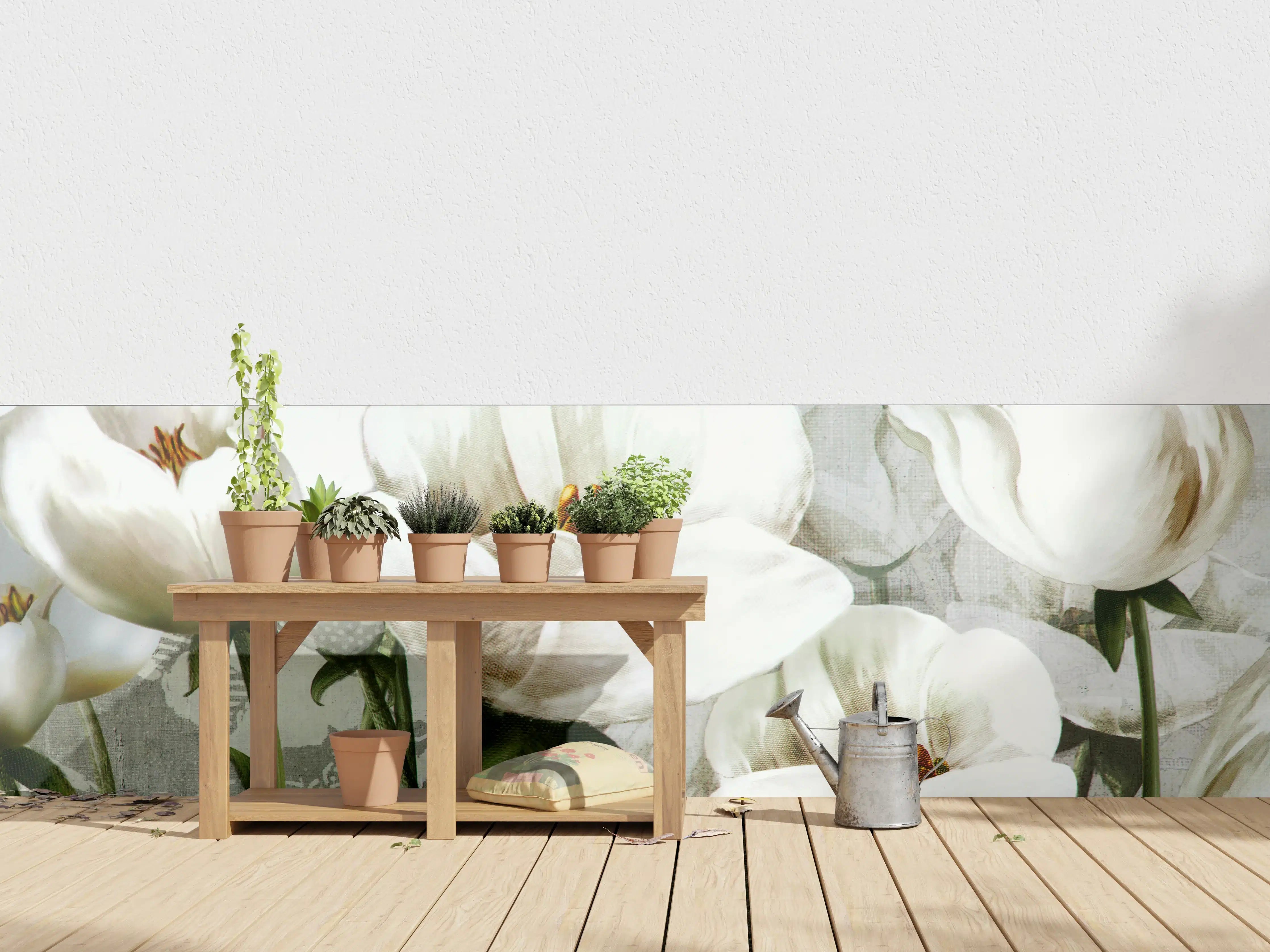 Wandverkleidung außen - Abstraktes Blumen Tapetendesign
