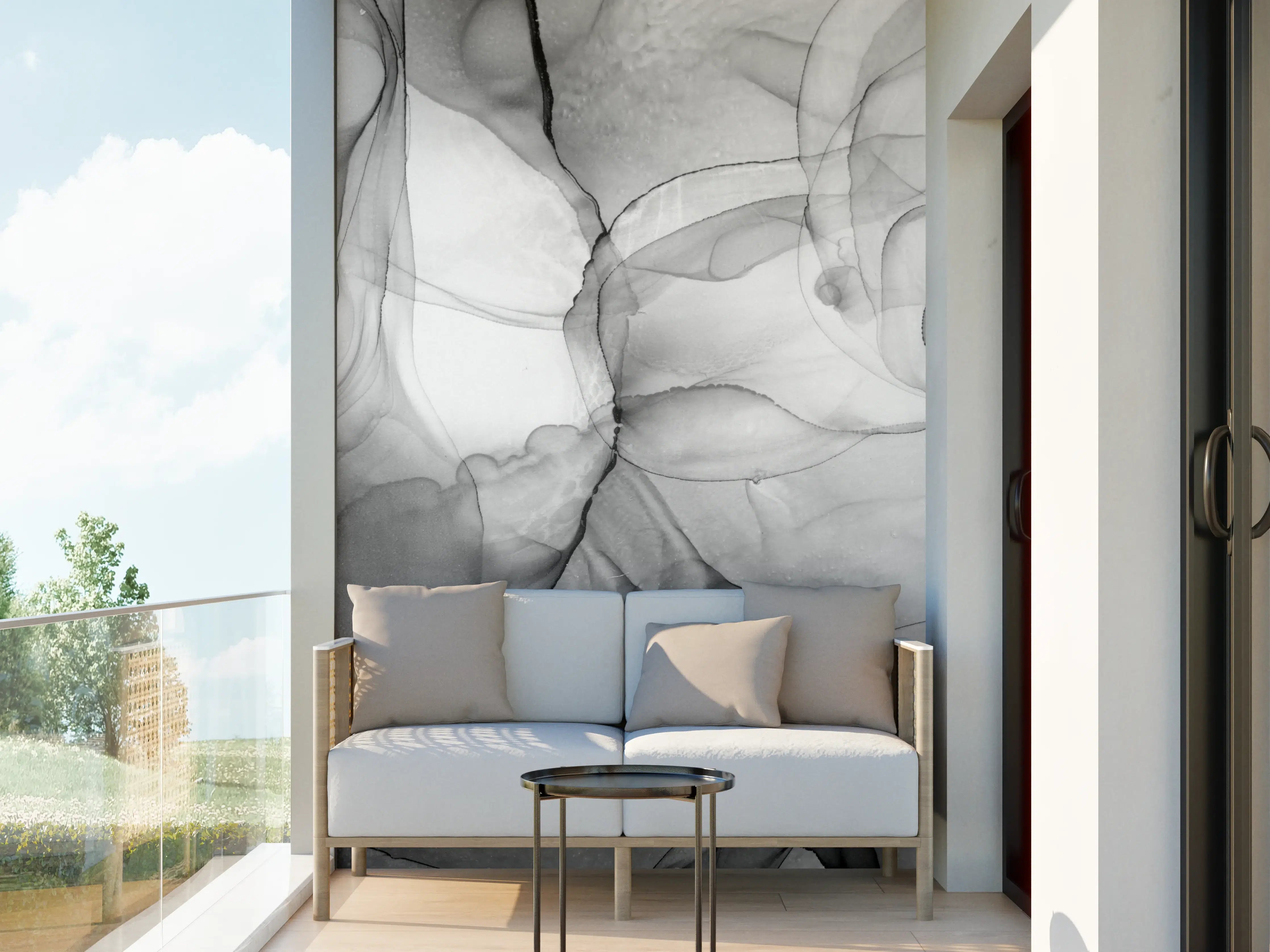 Wandverkleidung außen - Abstraktes Marmor Tinten Design