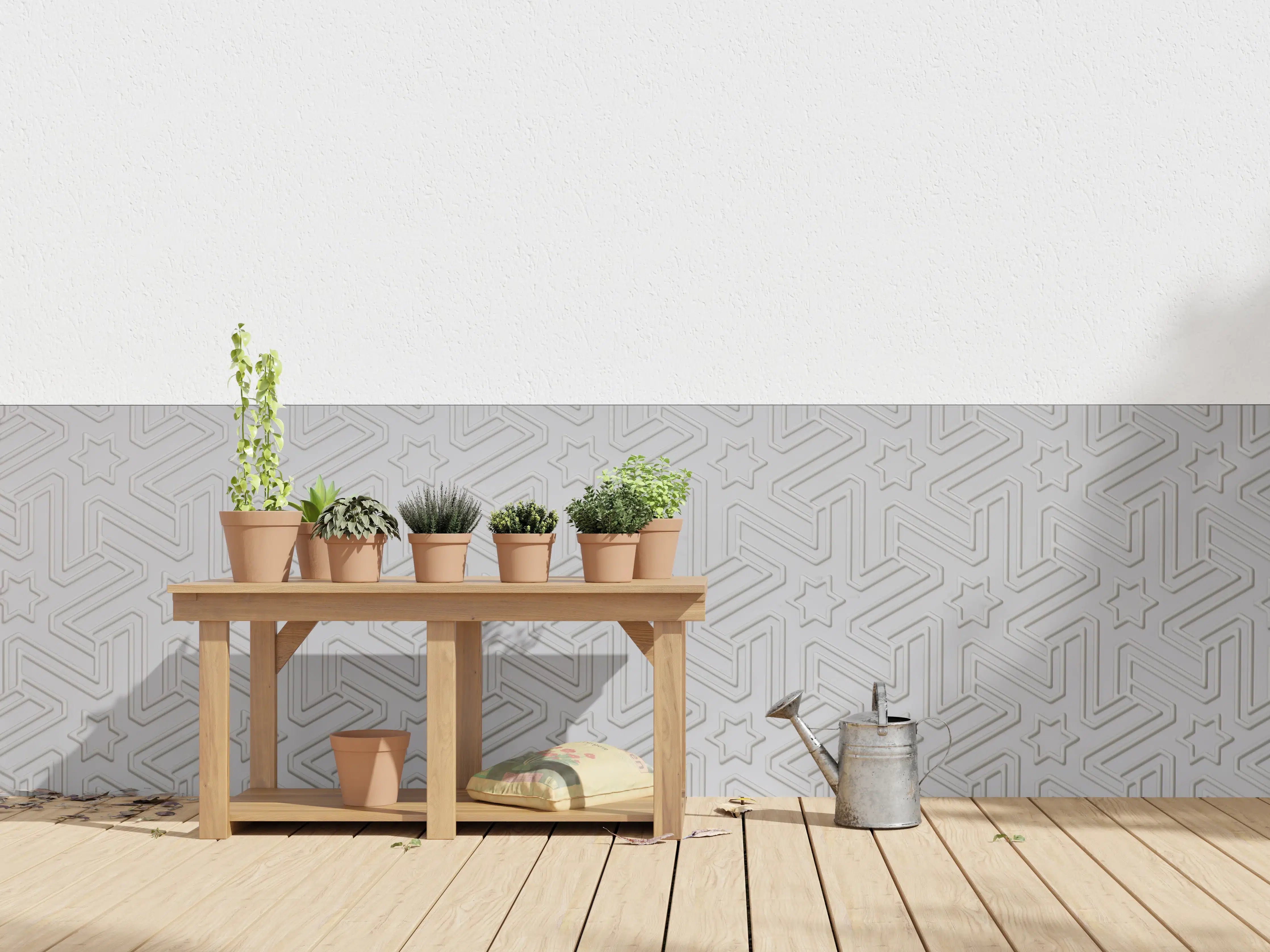 Wandverkleidung außen - Abstraktes geometrisches Fliesenmuster