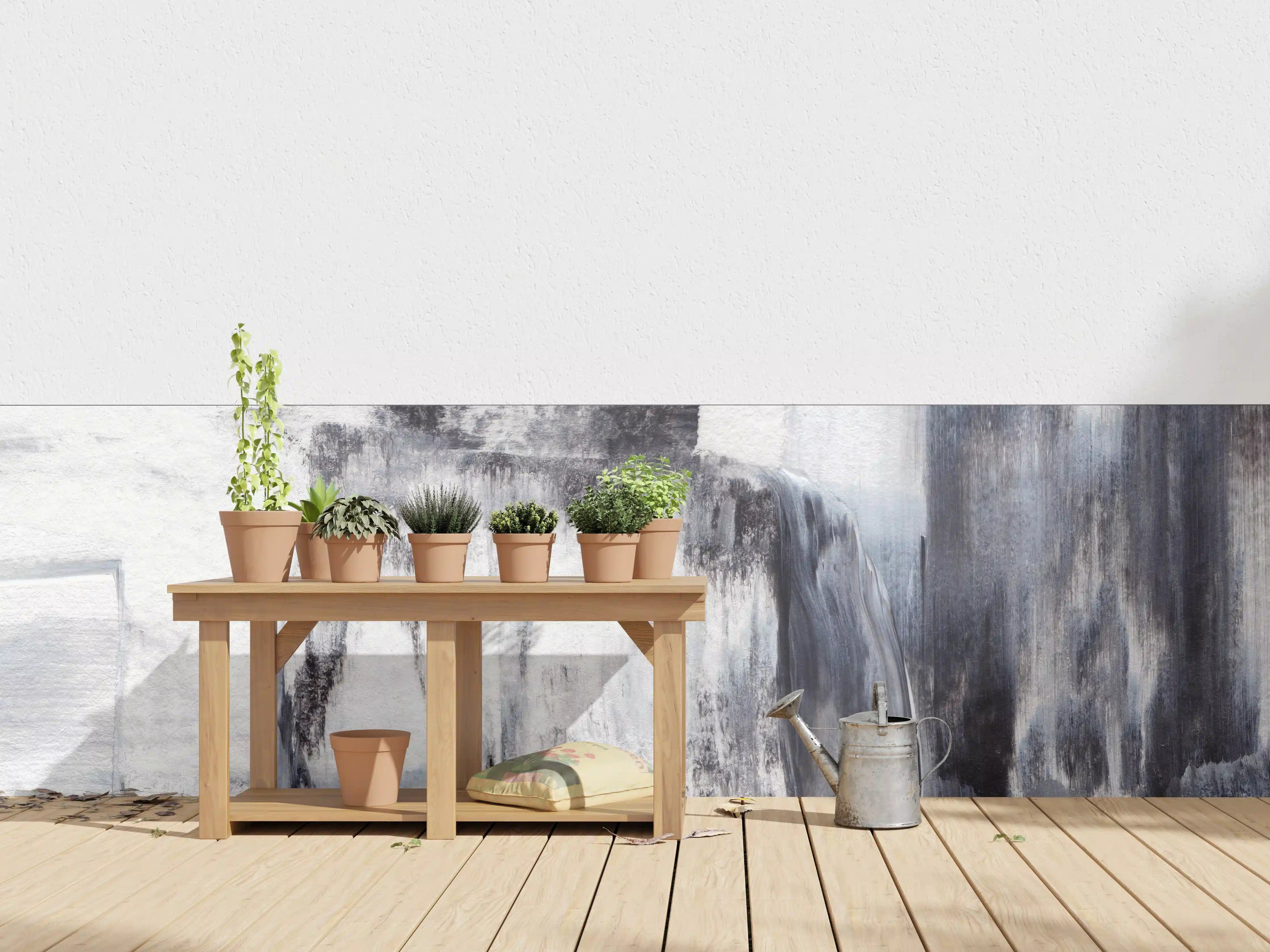 Wandverkleidung außen - Acryl Gemälde - Schwarz-weiß
