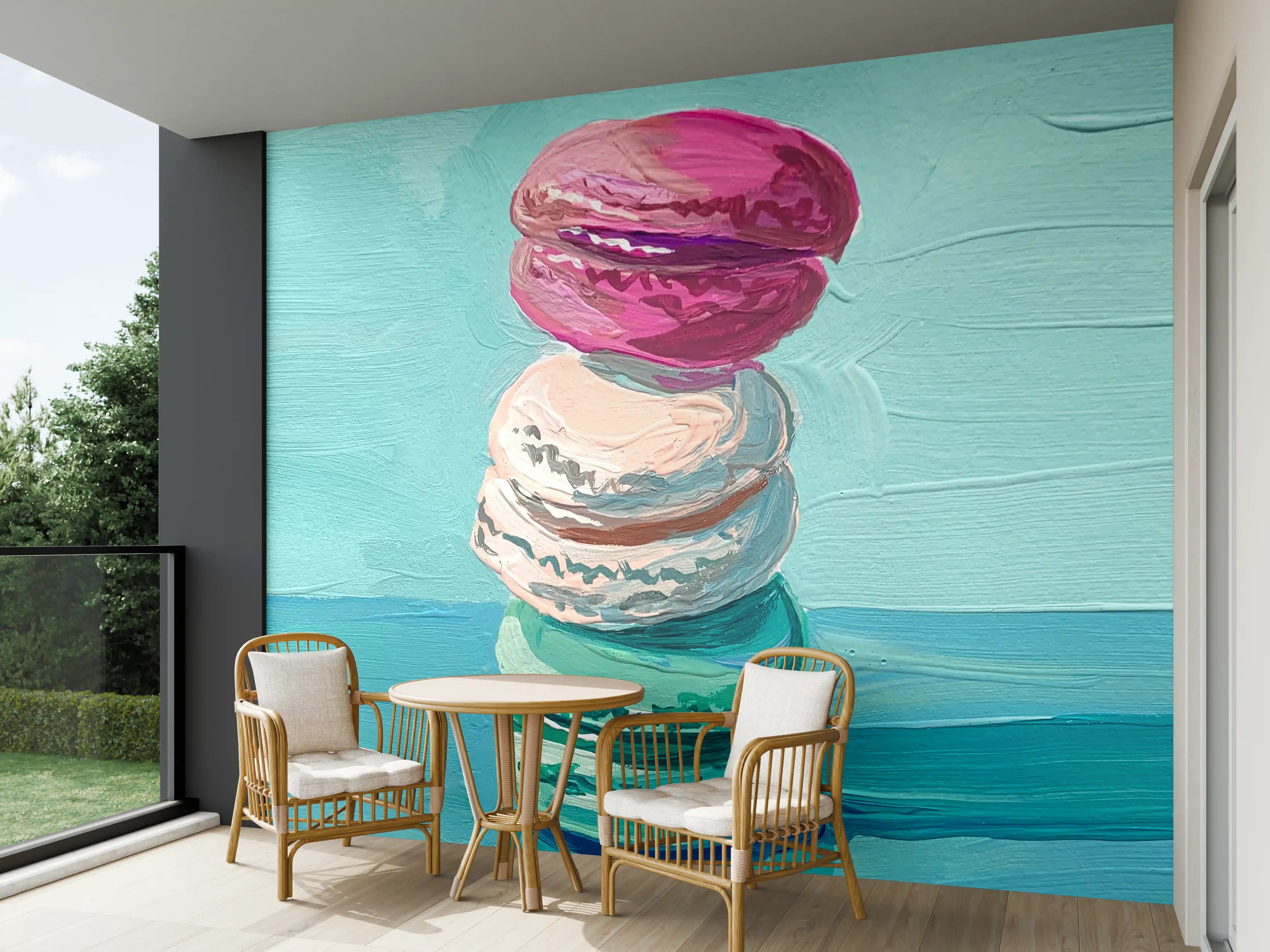 Wandverkleidung außen - Acryl Macarons - Bunt
