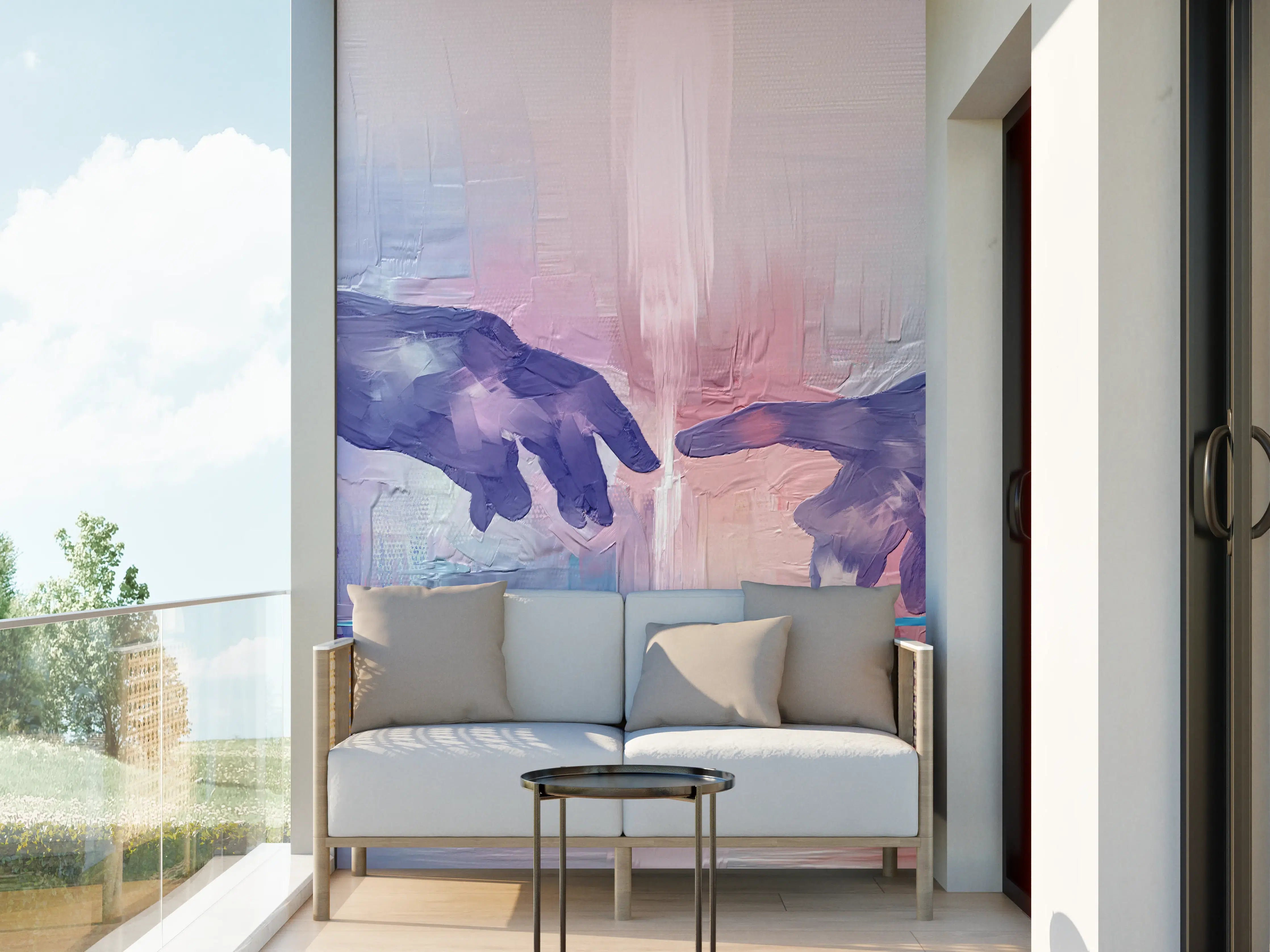 Wandverkleidung außen - Acryl Malerei - Zwei Hände