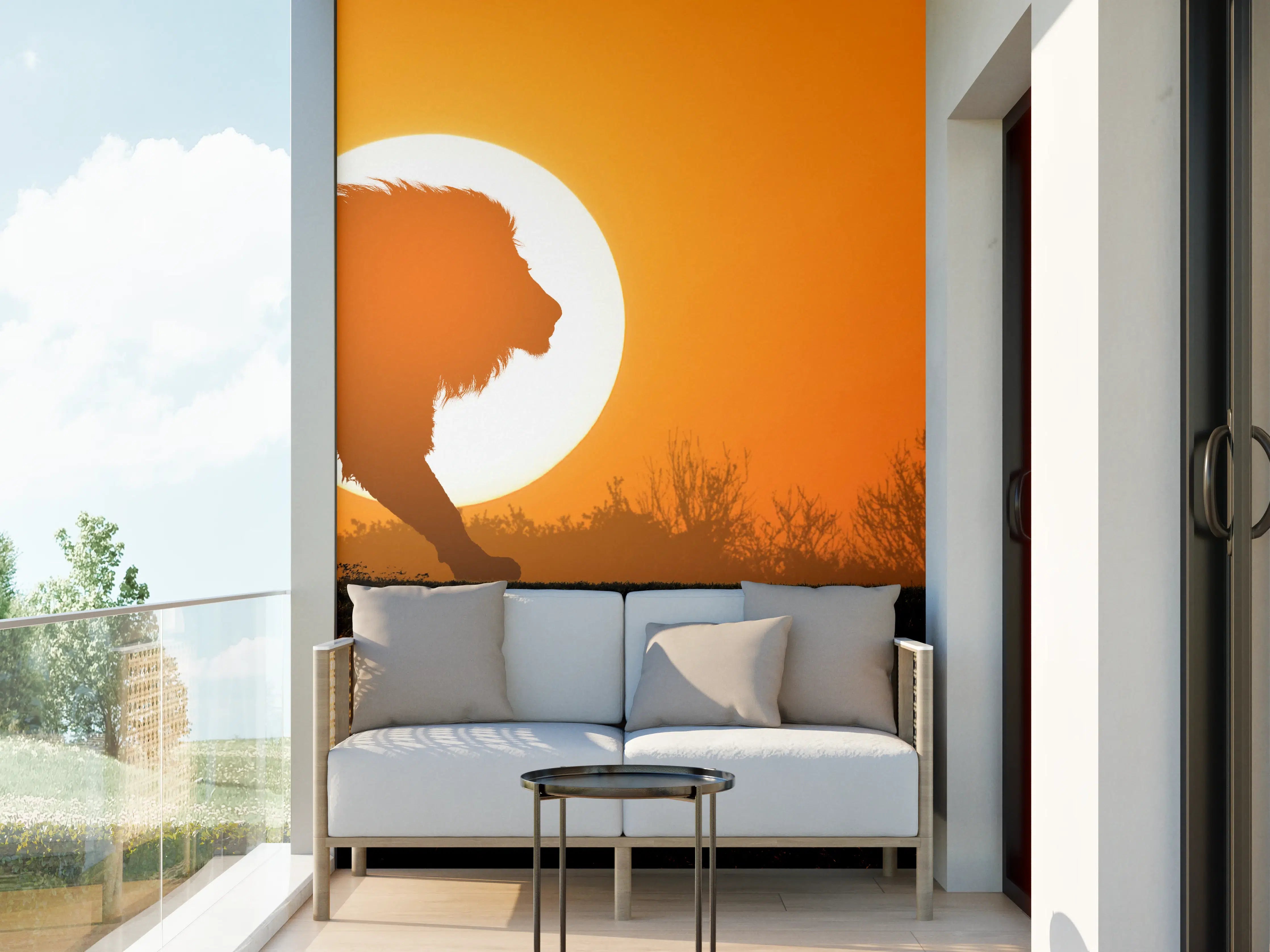 Wandverkleidung außen - Afrikanische Landschaft bei Sonnenuntergang