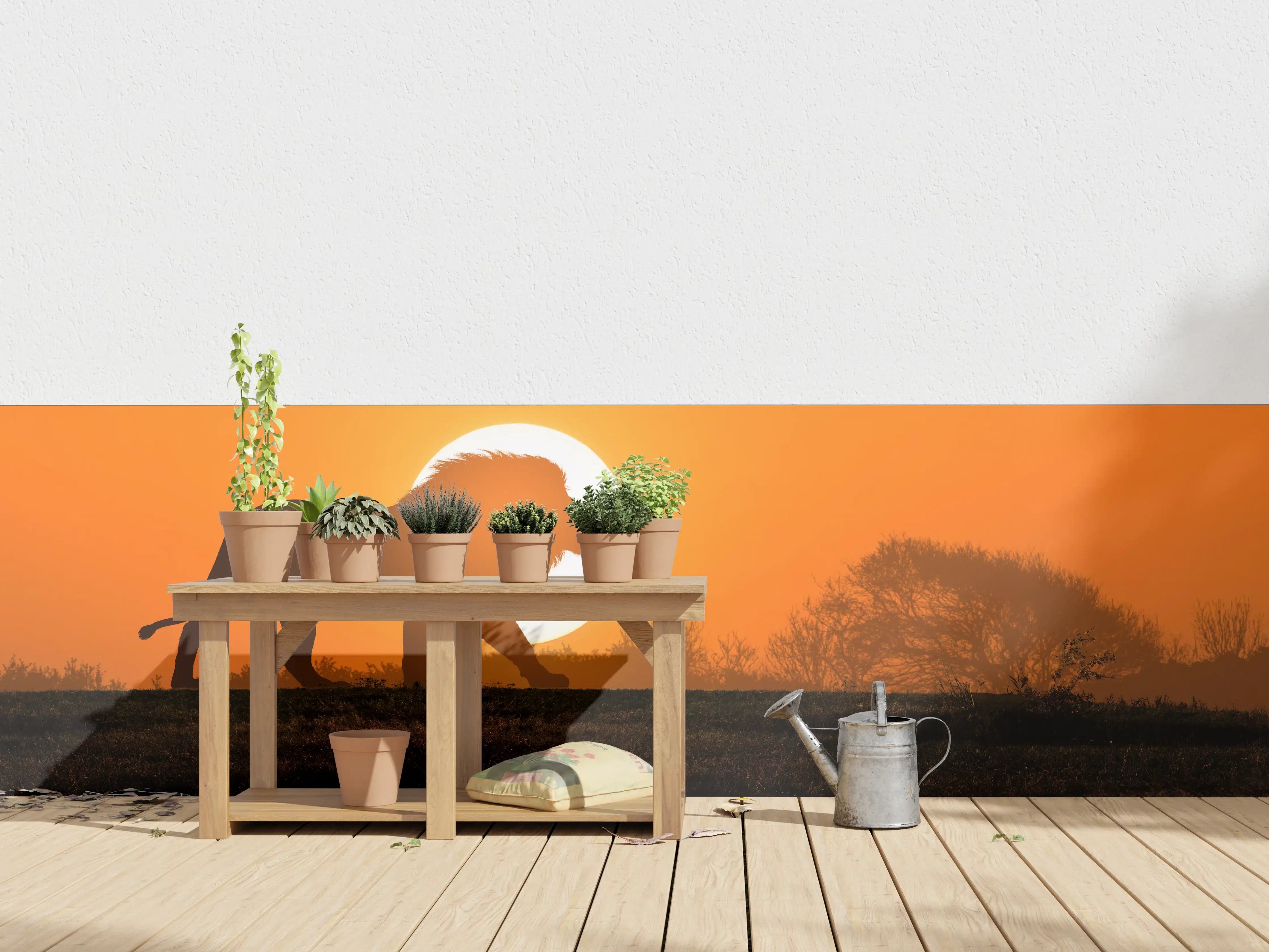 Wandverkleidung außen - Afrikanische Landschaft bei Sonnenuntergang