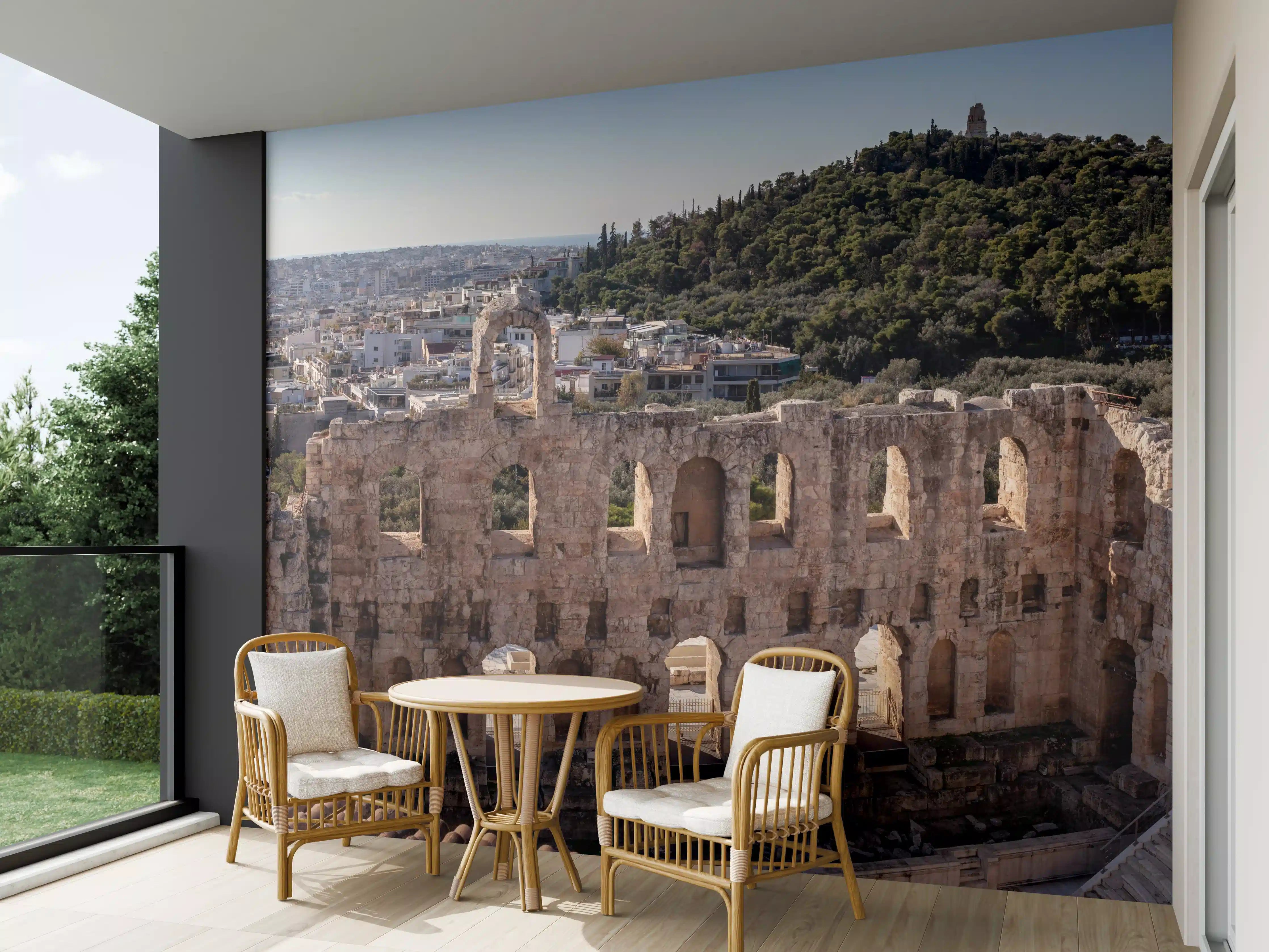 Wandverkleidung außen - Akropolis Amphitheater Athen Panorama