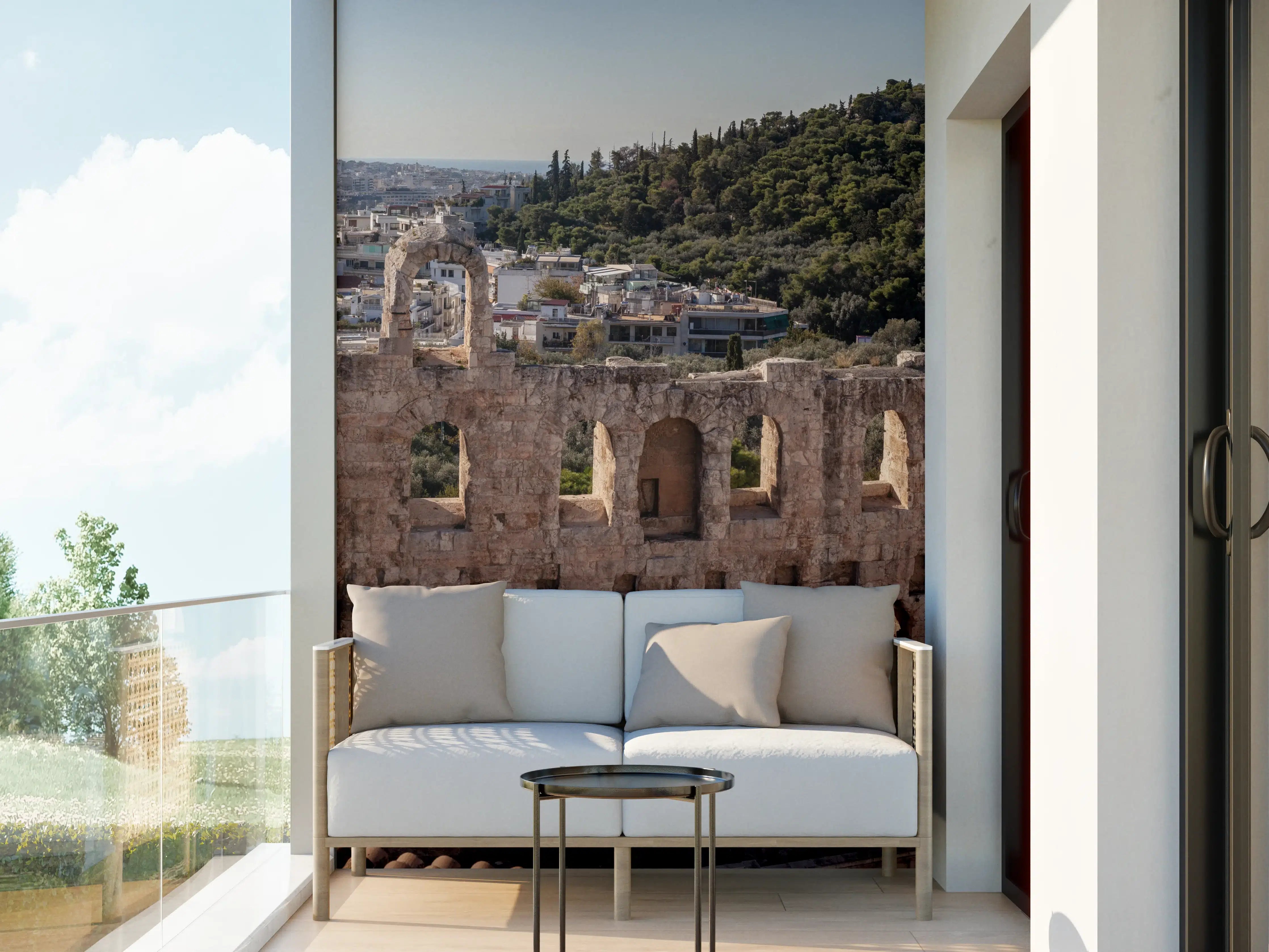 Wandverkleidung außen - Akropolis Amphitheater Athen Panorama