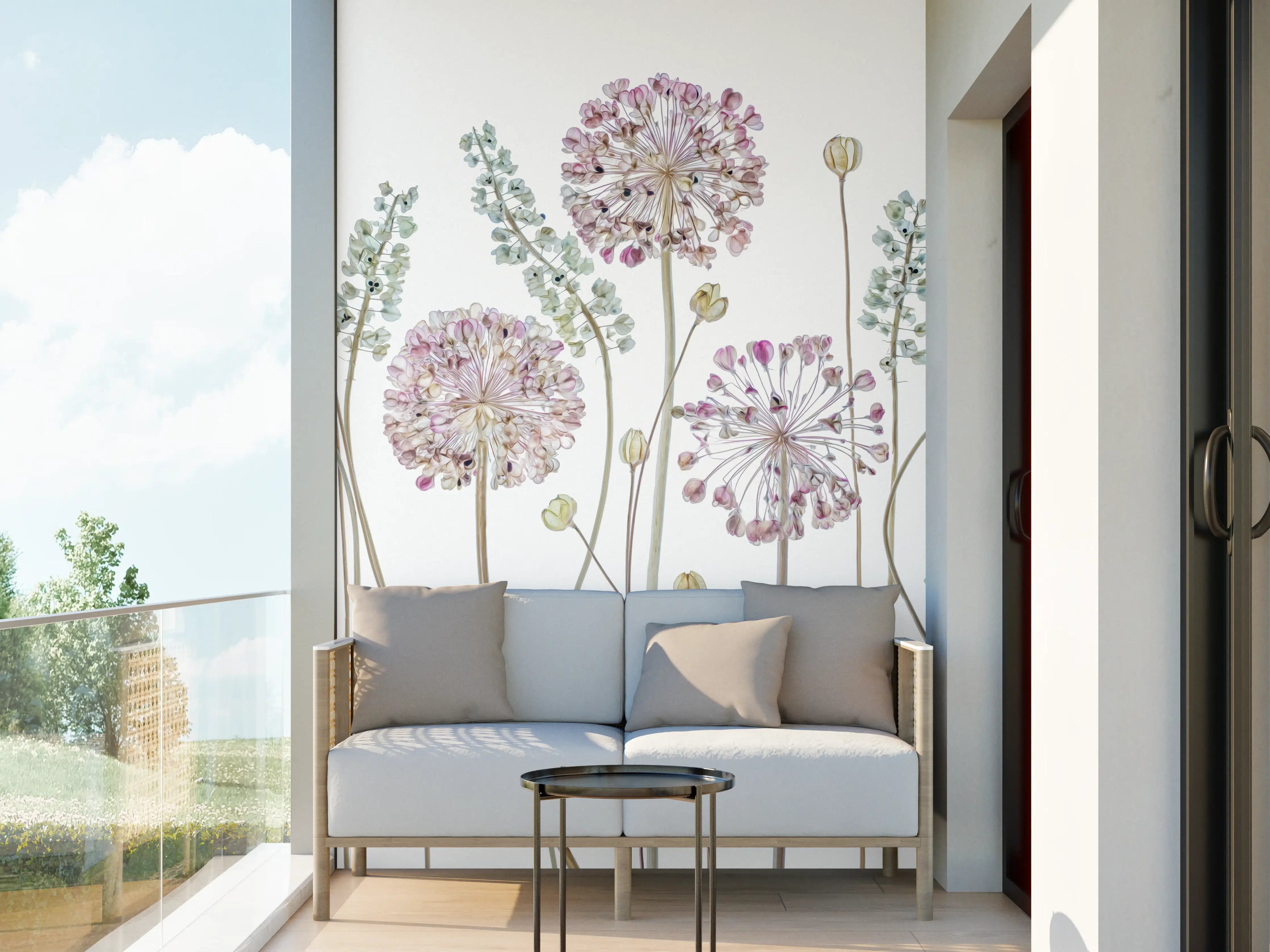 Wandverkleidung außen - Allium Pflanzen - Floral