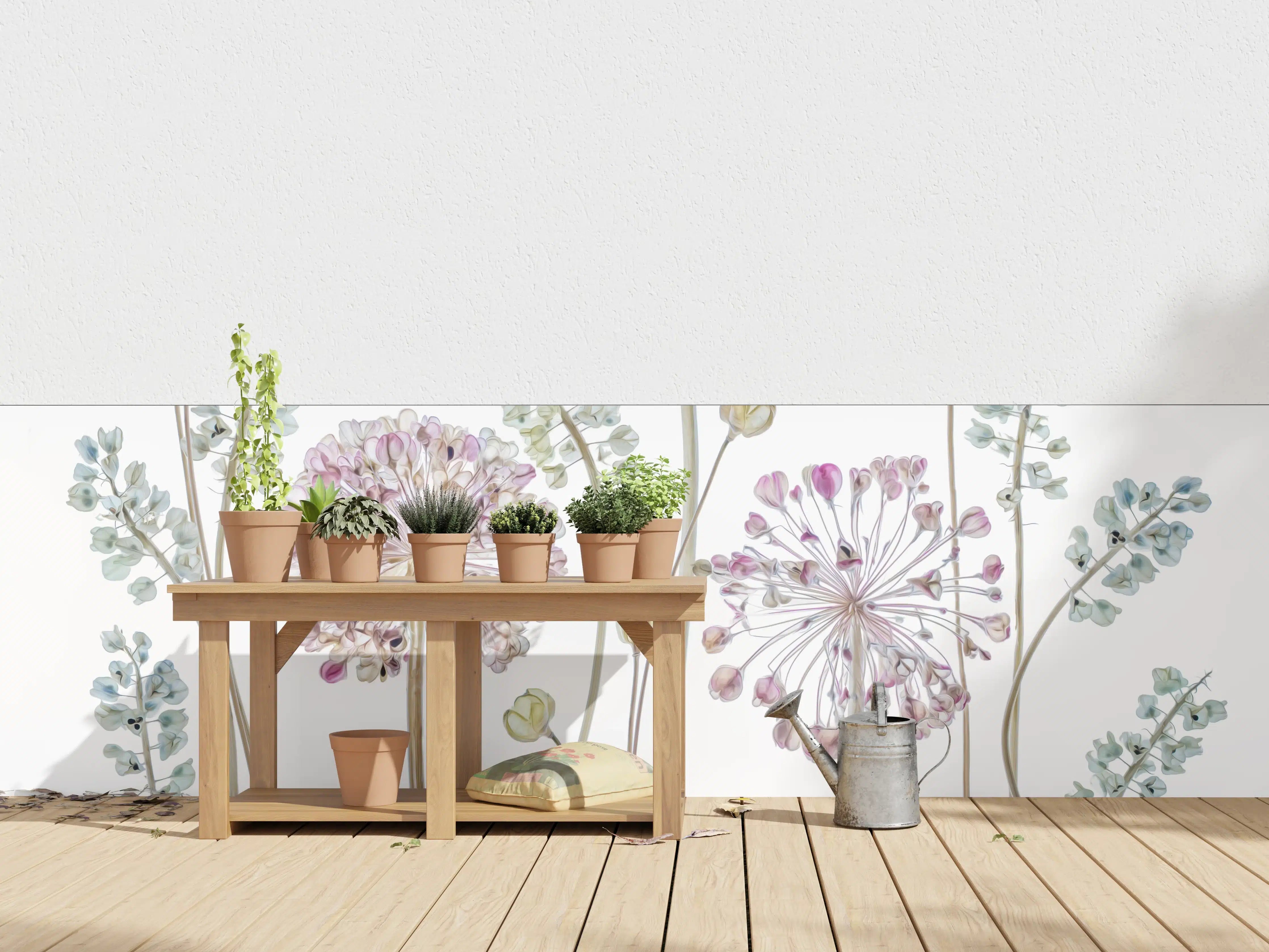 Wandverkleidung außen - Allium Pflanzen - Floral