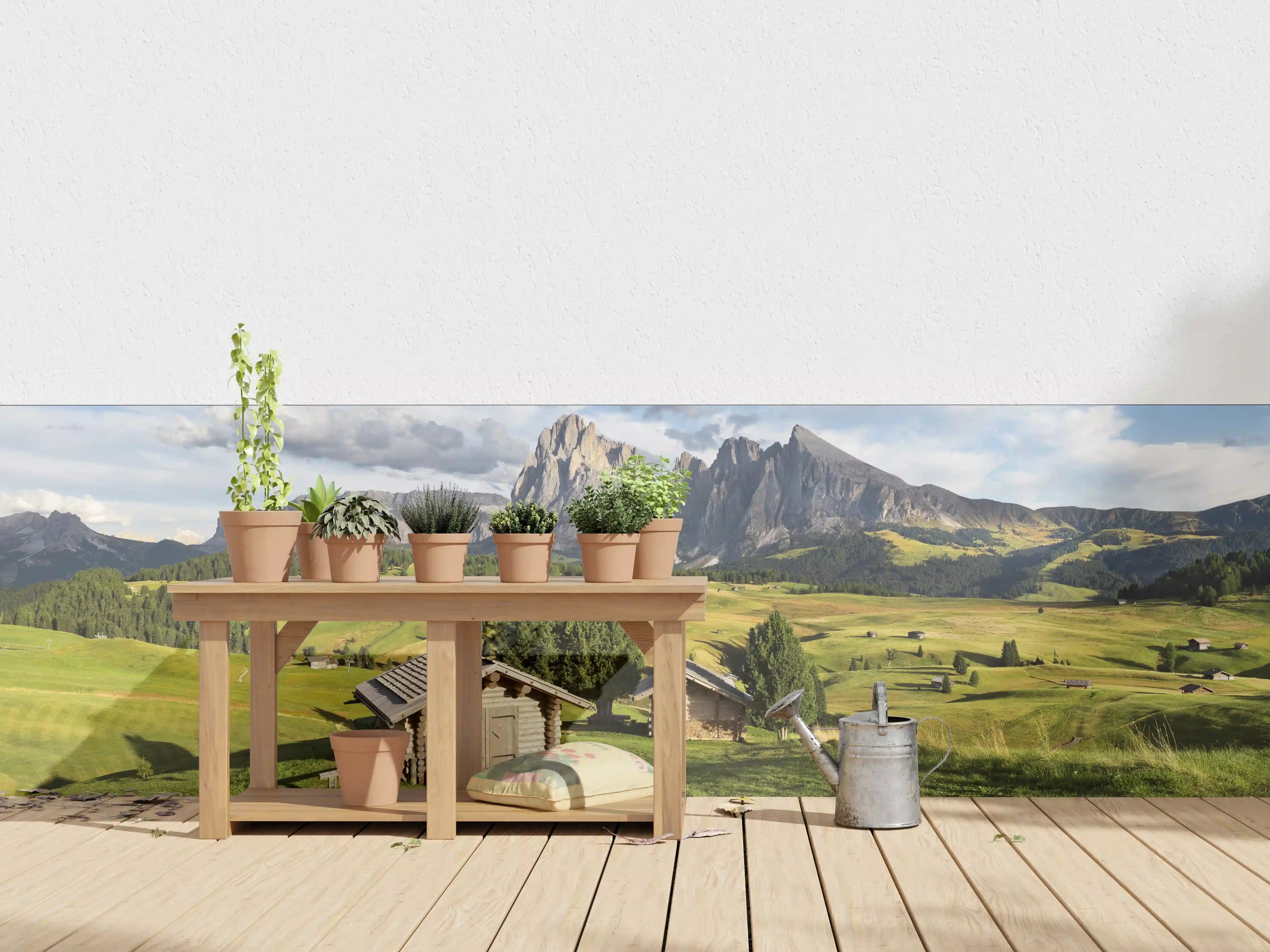 Wandverkleidung außen - Alpenidylle mit grünen Wiesen