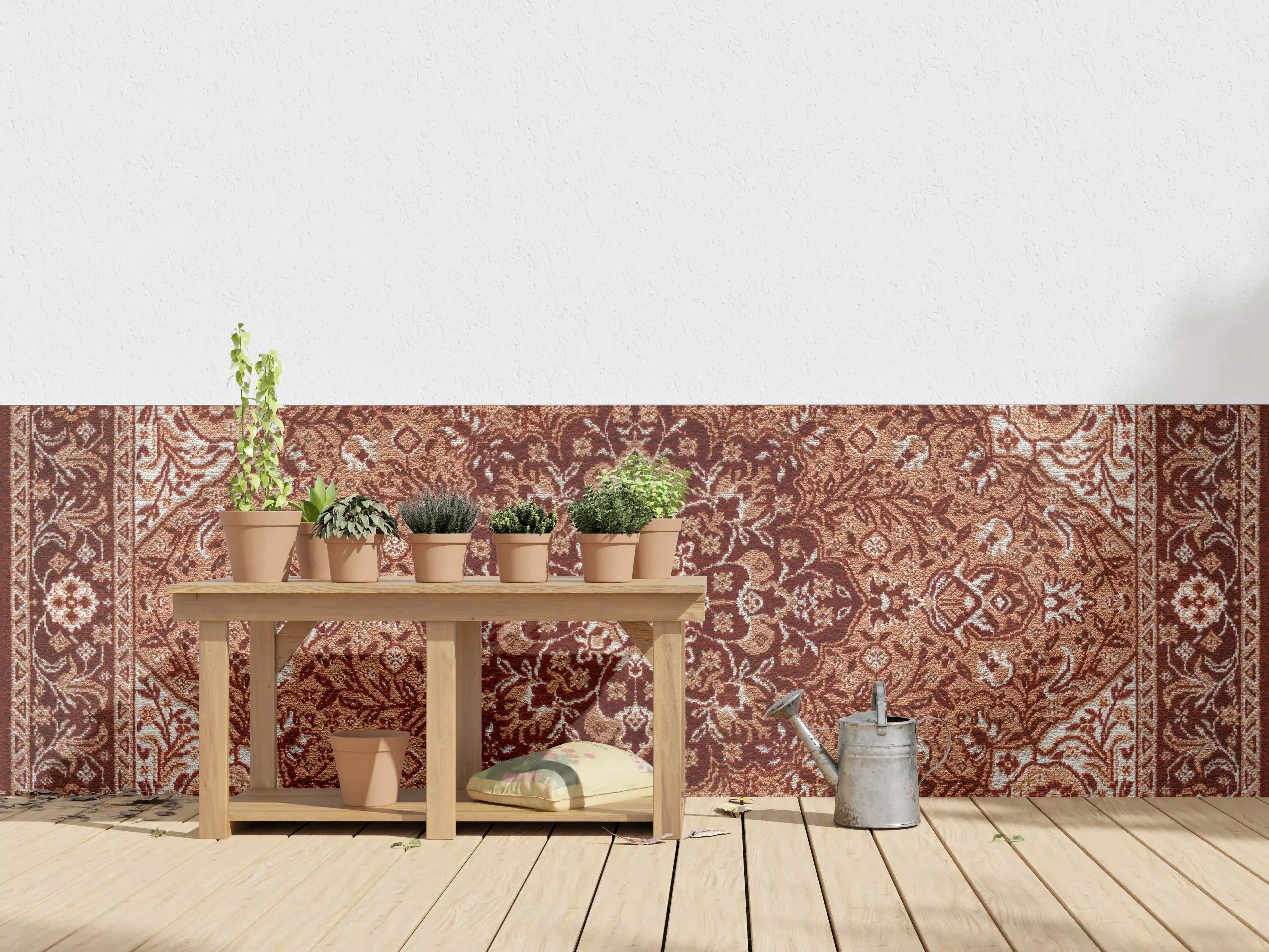 Wandverkleidung außen - Altbrauner Perserteppich Textur