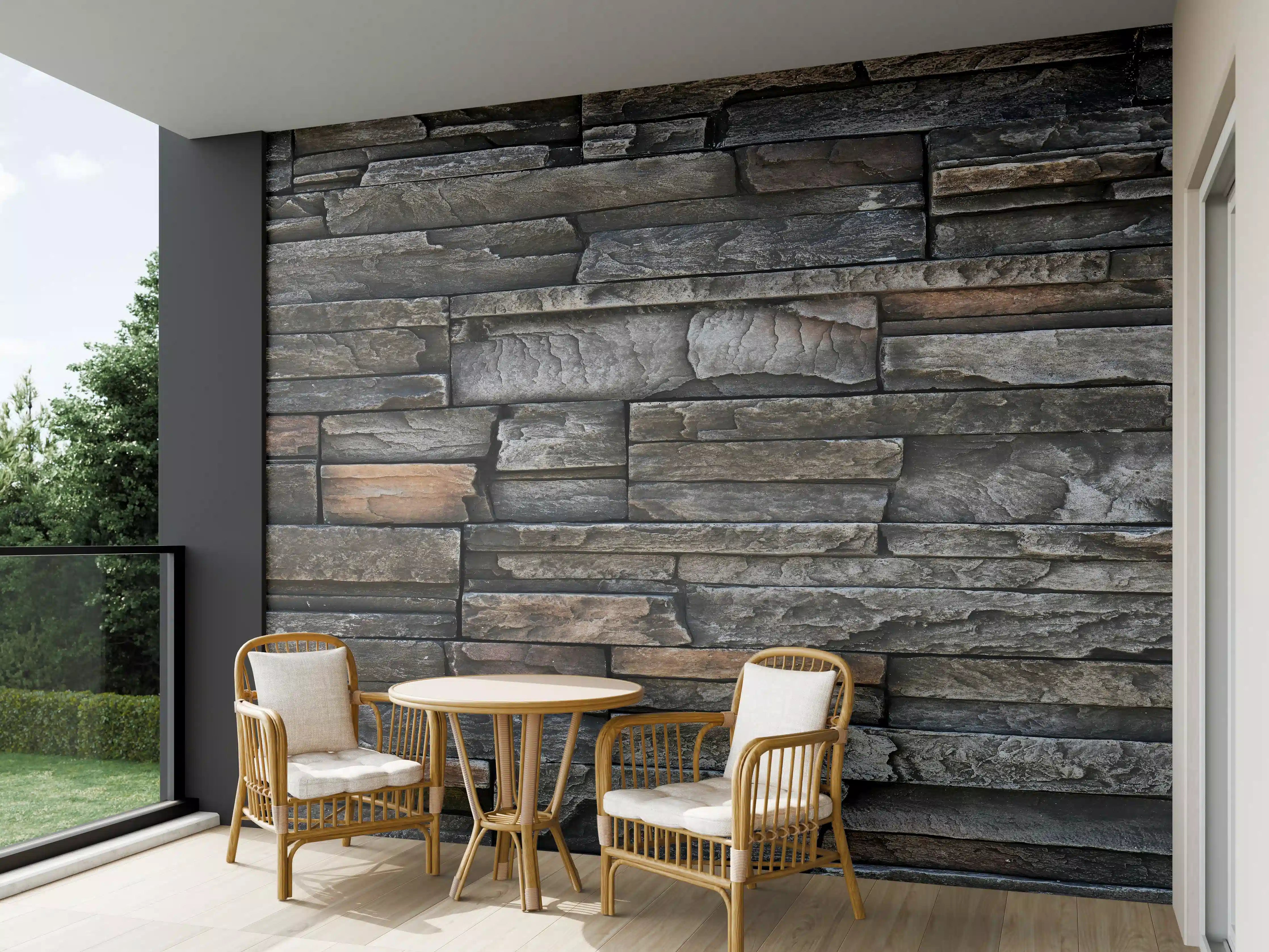 Wandverkleidung außen - Alte dunkle Steinwand Textur