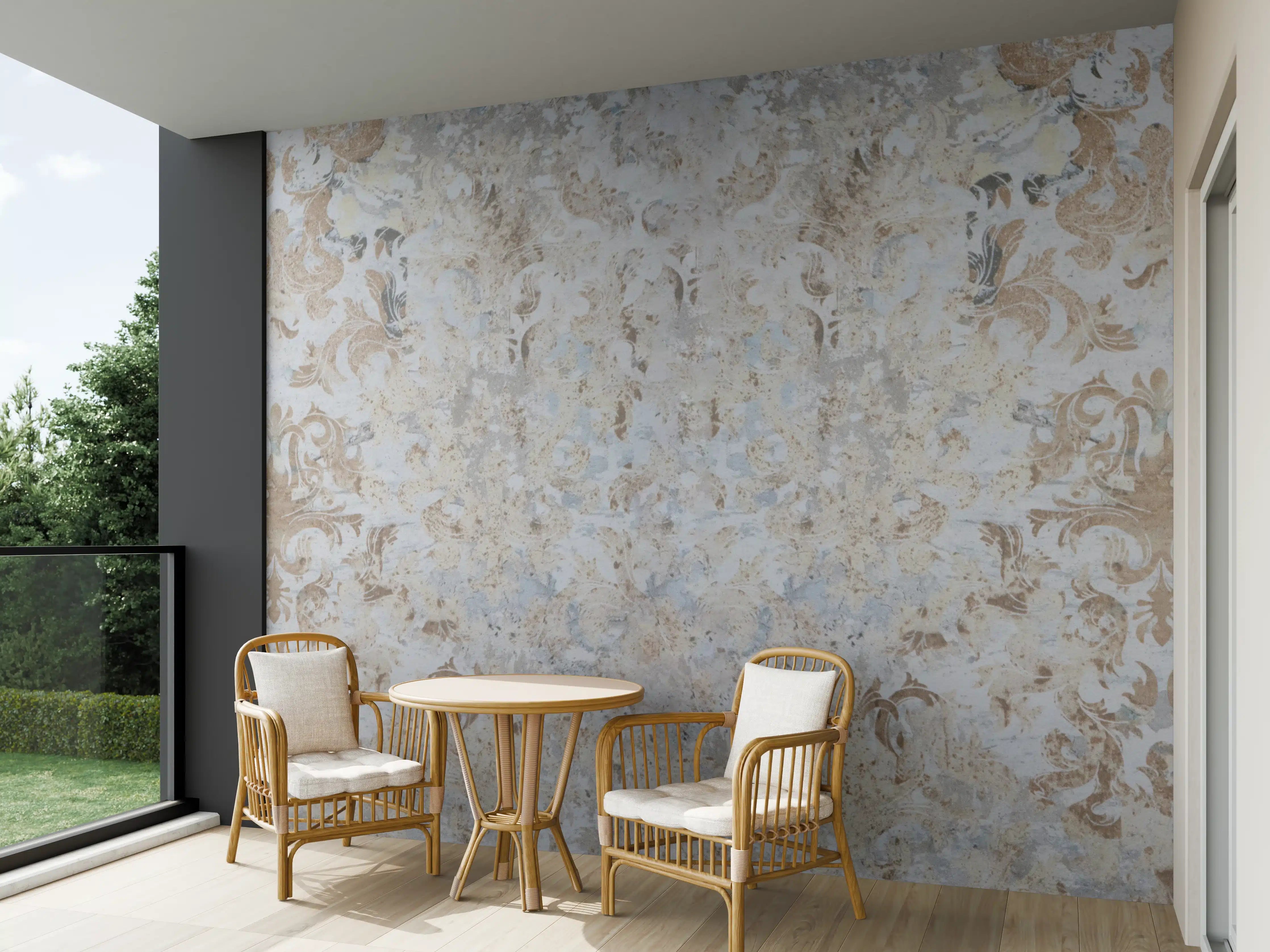 Wandverkleidung außen - Alte grau braune Vintage Fliesen