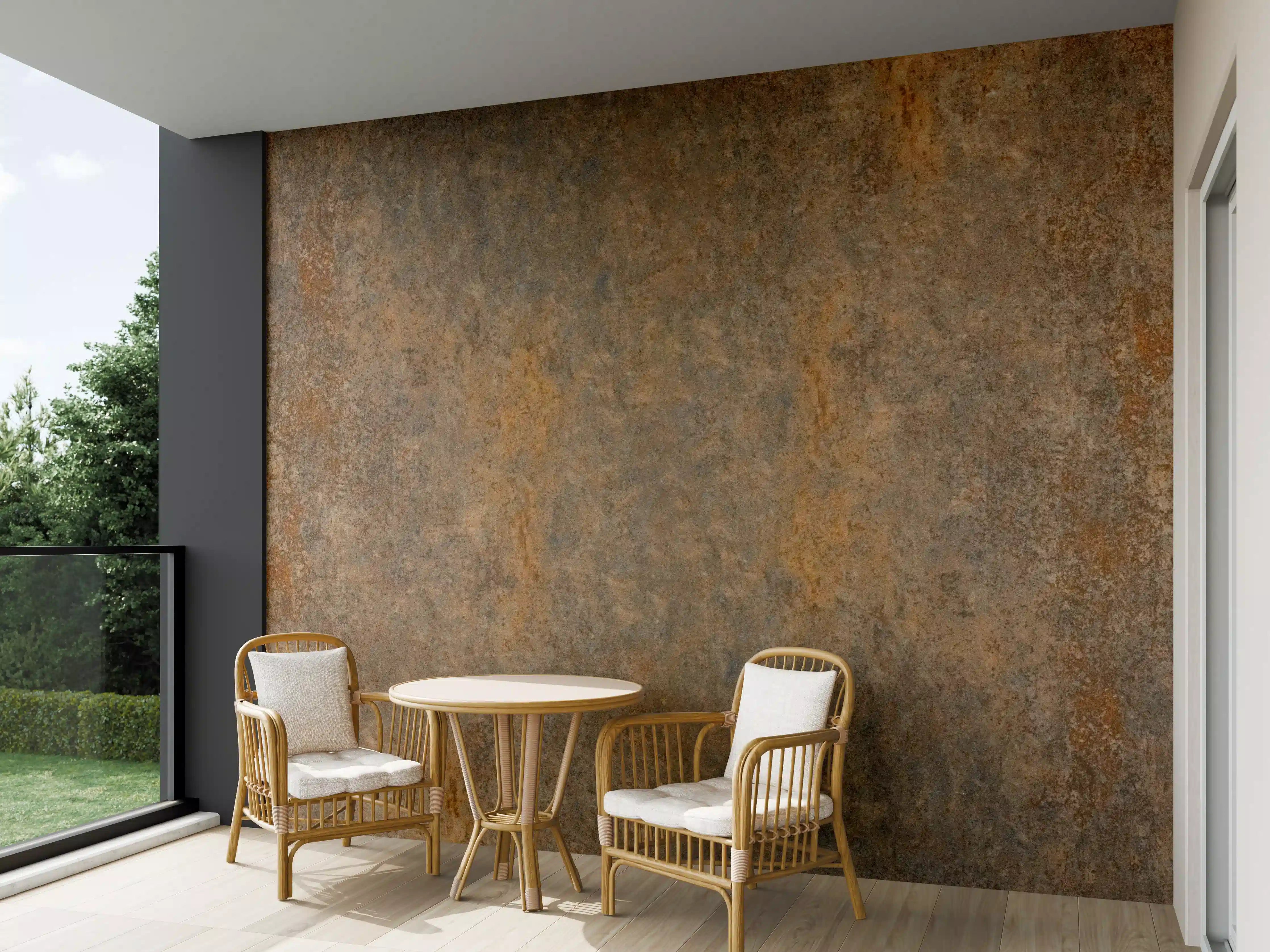 Wandverkleidung außen - Alte rostige Metallplatte