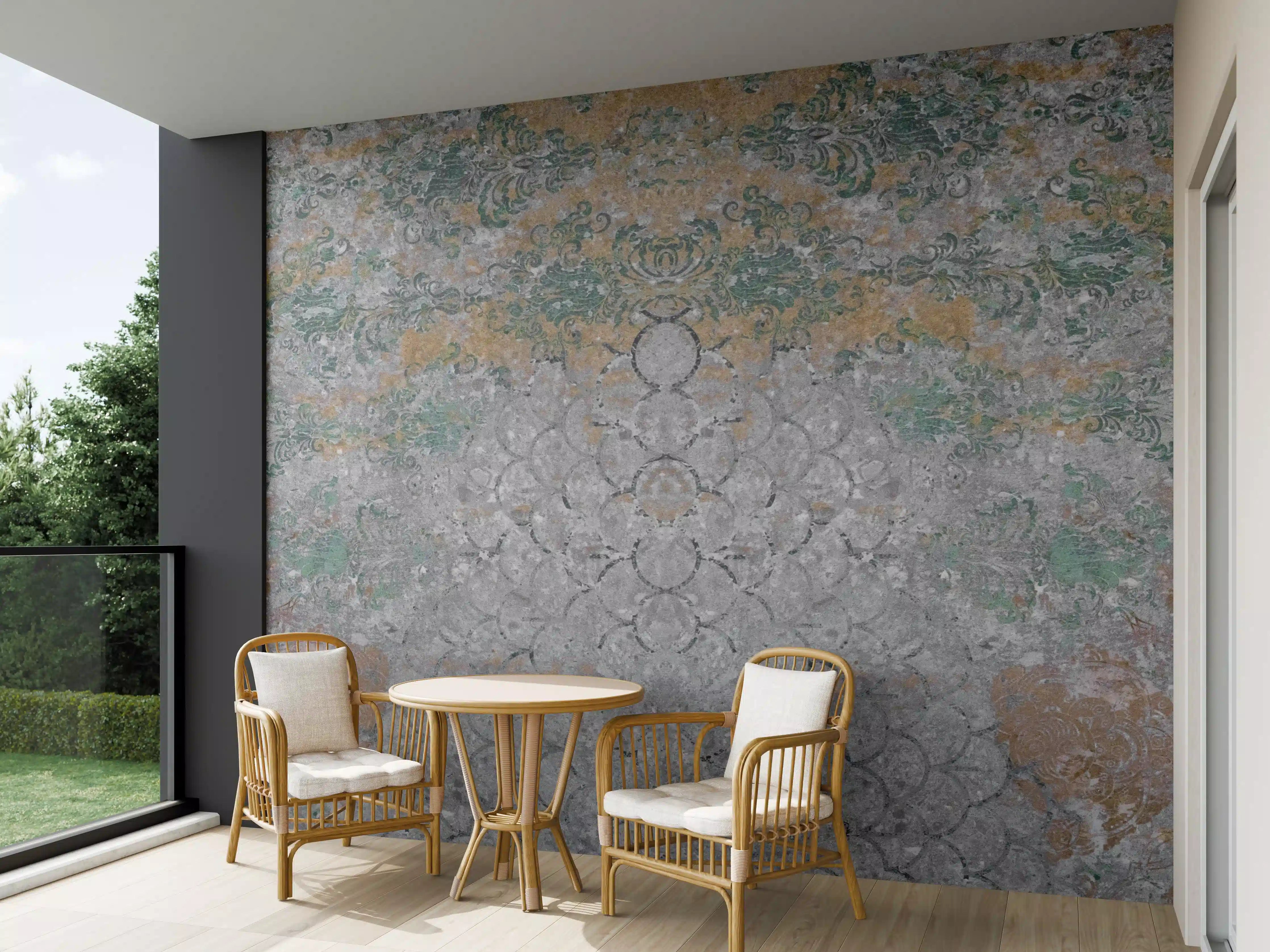 Wandverkleidung außen - Alte shabby Patchwork Motiv