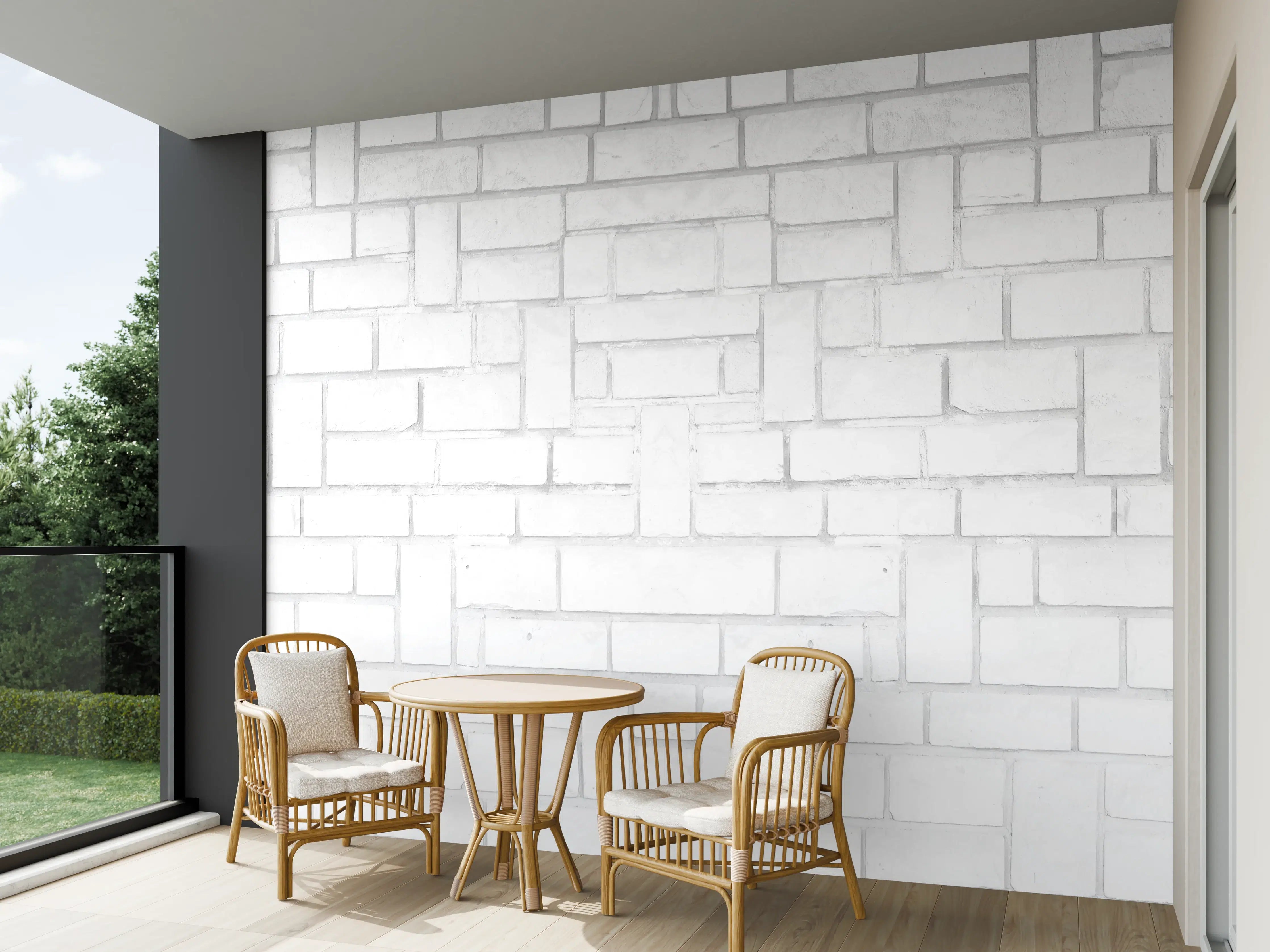 Wandverkleidung außen - Alte weiße Backsteinmauer Muster