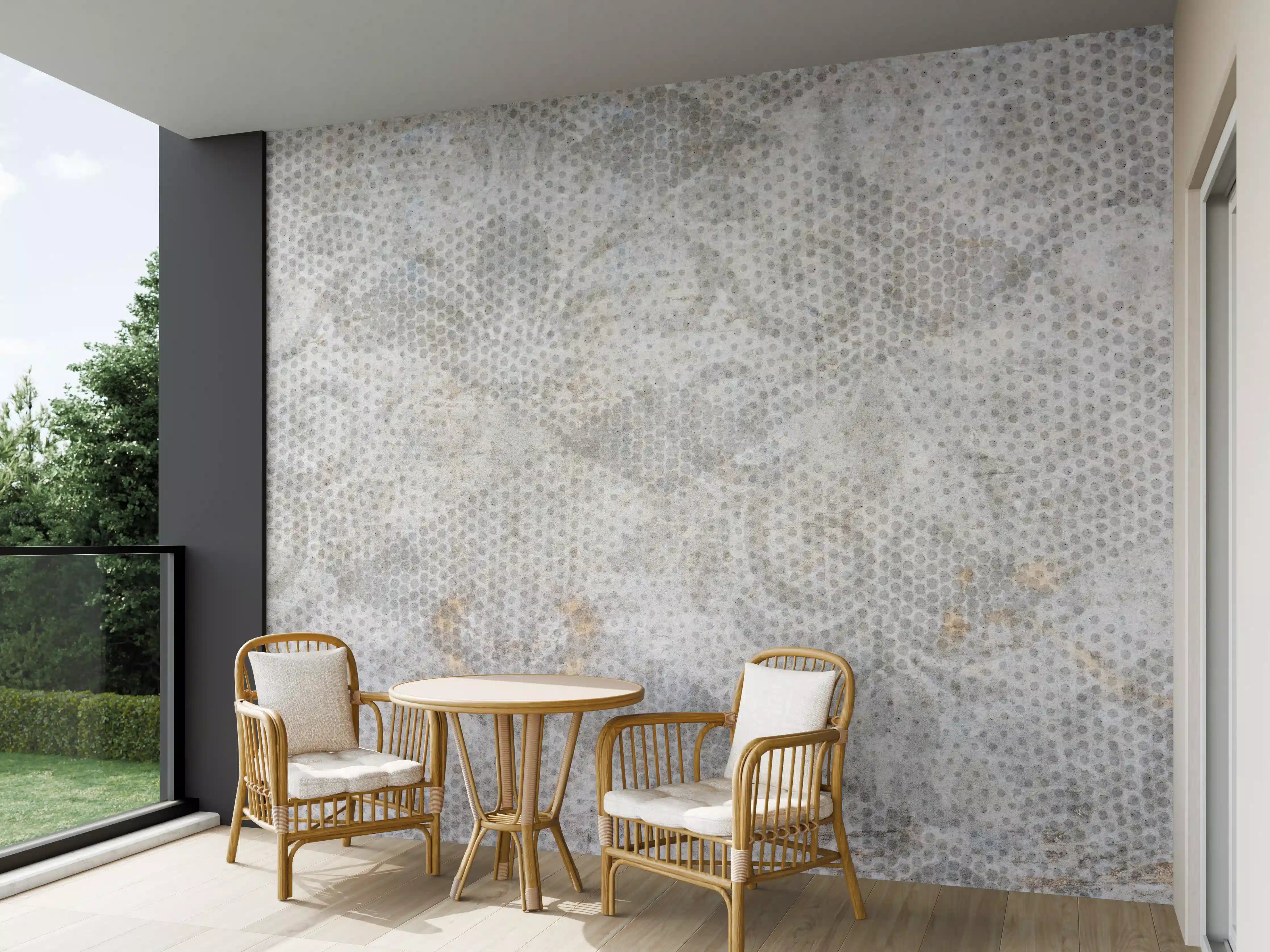 Wandverkleidung außen - Alte weiße befleckte Tapete