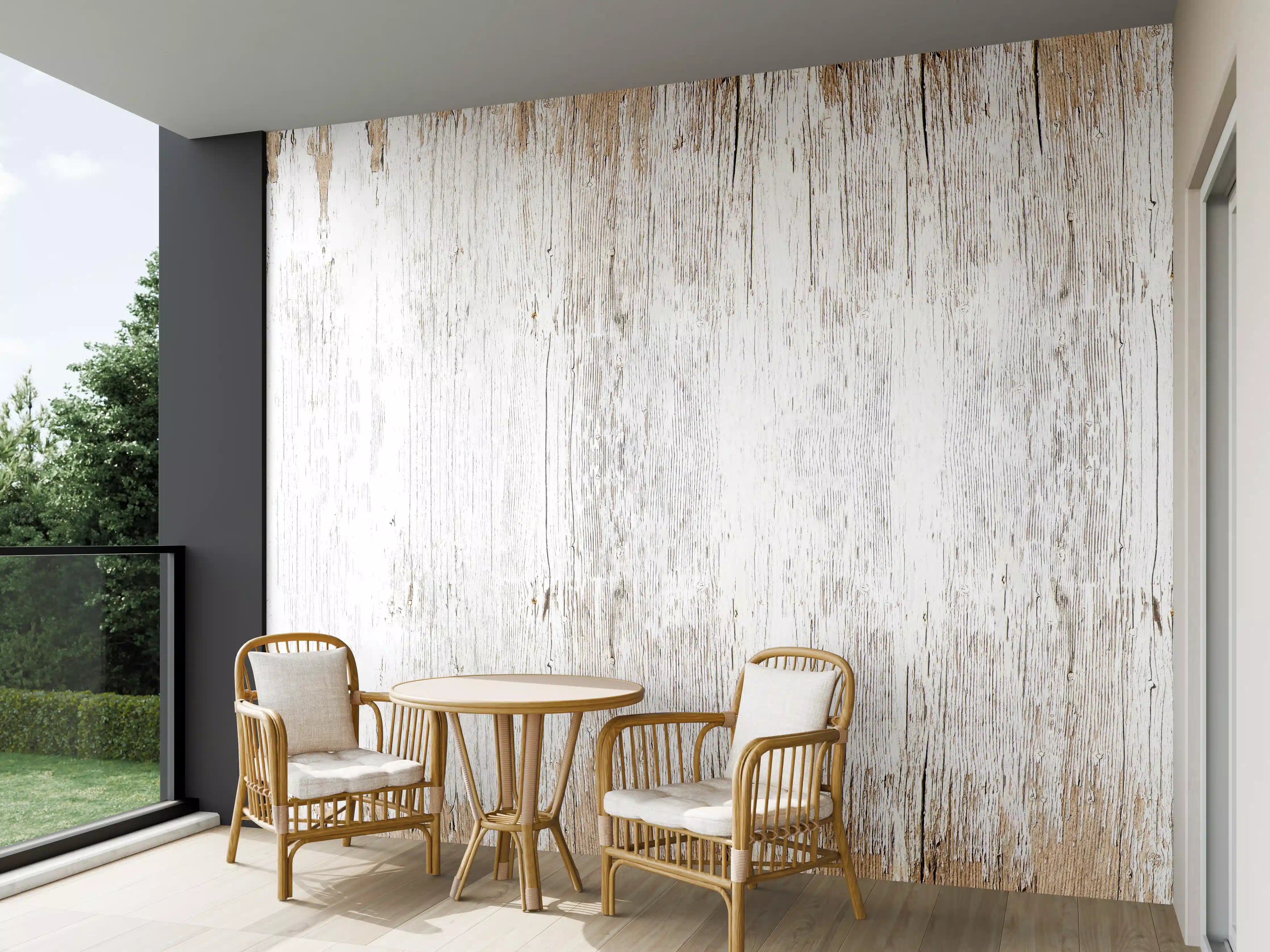 Wandverkleidung außen - Alte weiße lackierte Holzstruktur