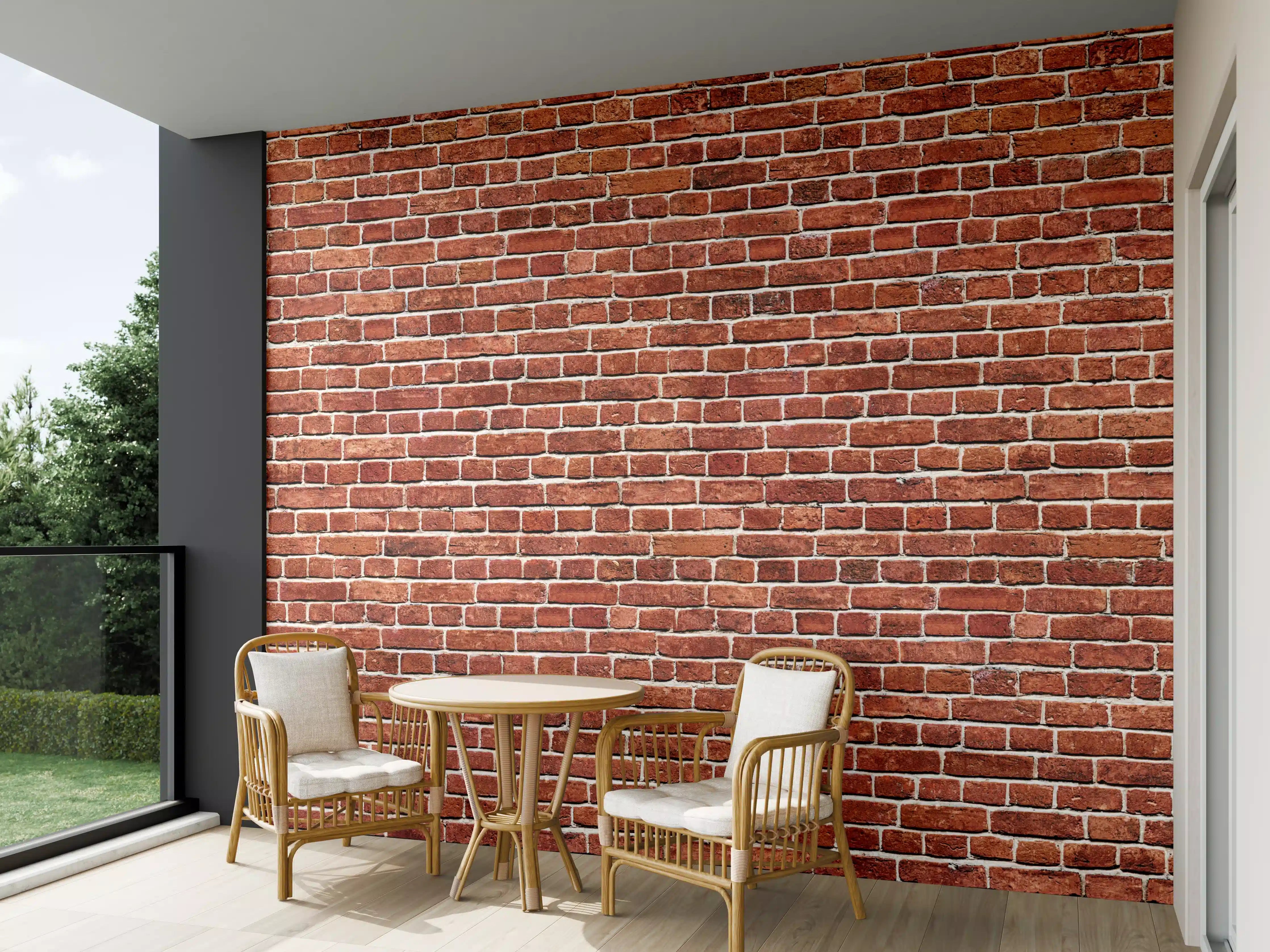 Wandverkleidung außen - Alter rote Backsteinmauer