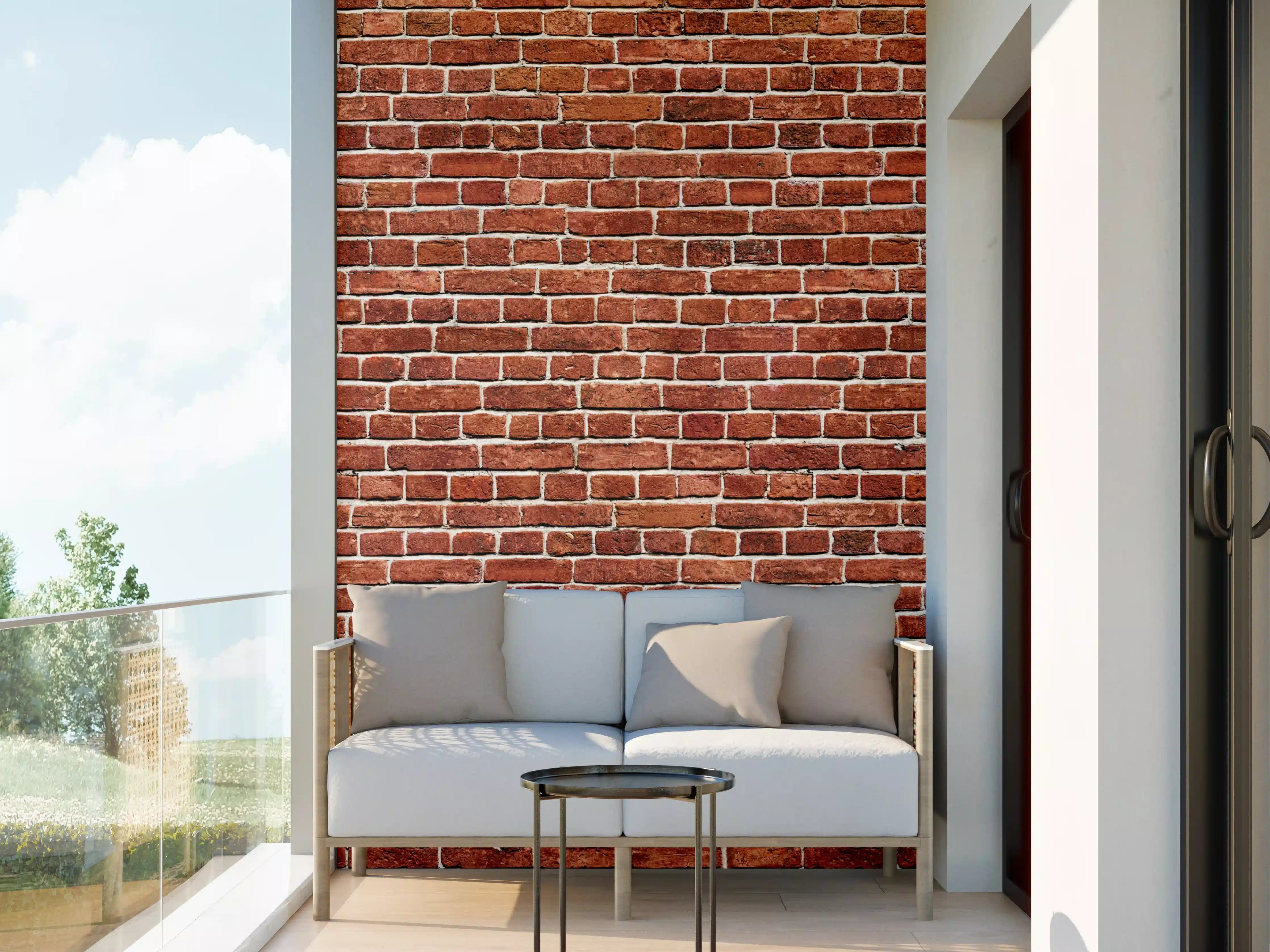 Wandverkleidung außen - Alter rote Backsteinmauer