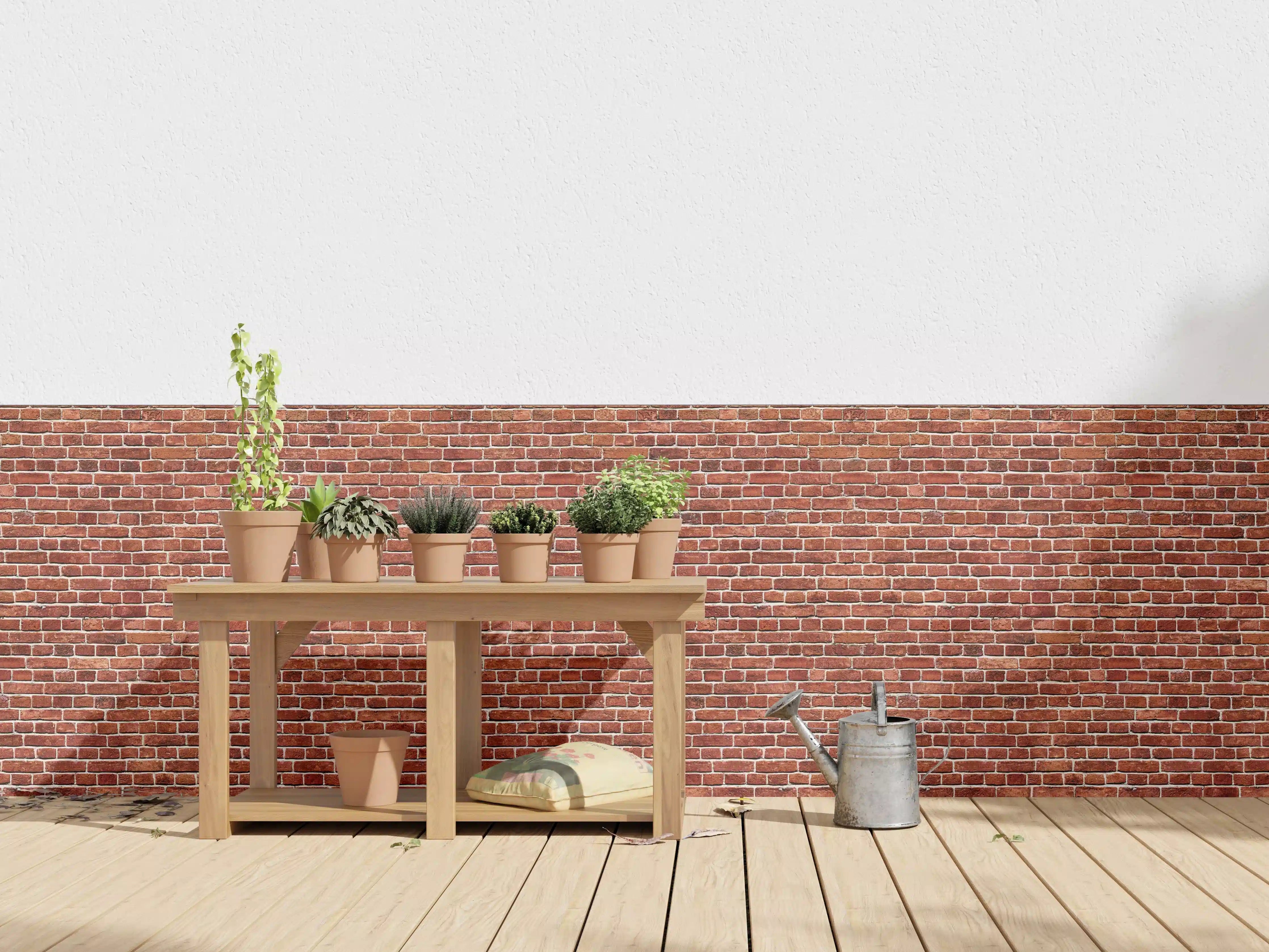 Wandverkleidung außen - Alter rote Backsteinmauer