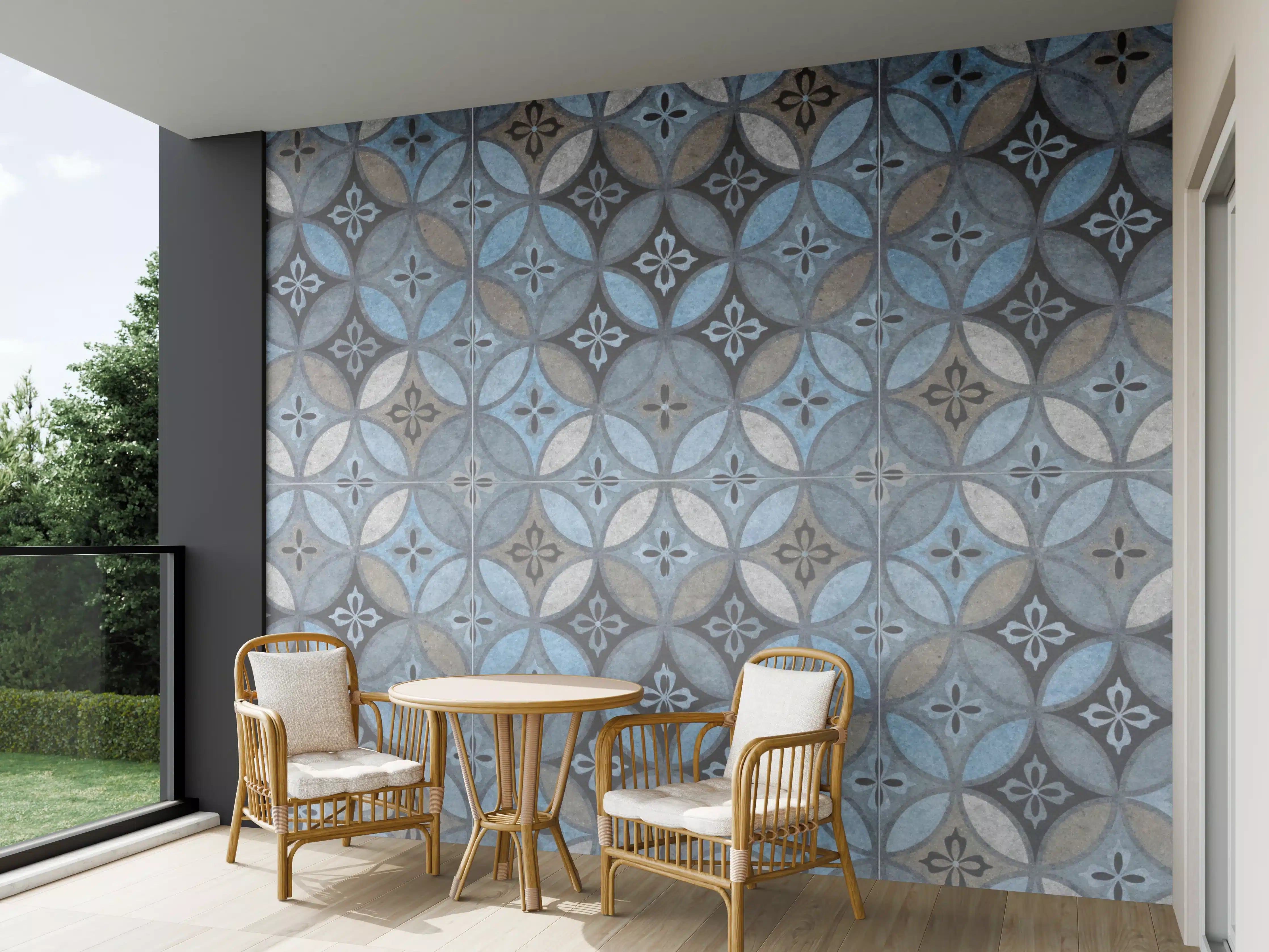 Wandverkleidung außen - Altes Buntes Patchwork Mosaik Motiv