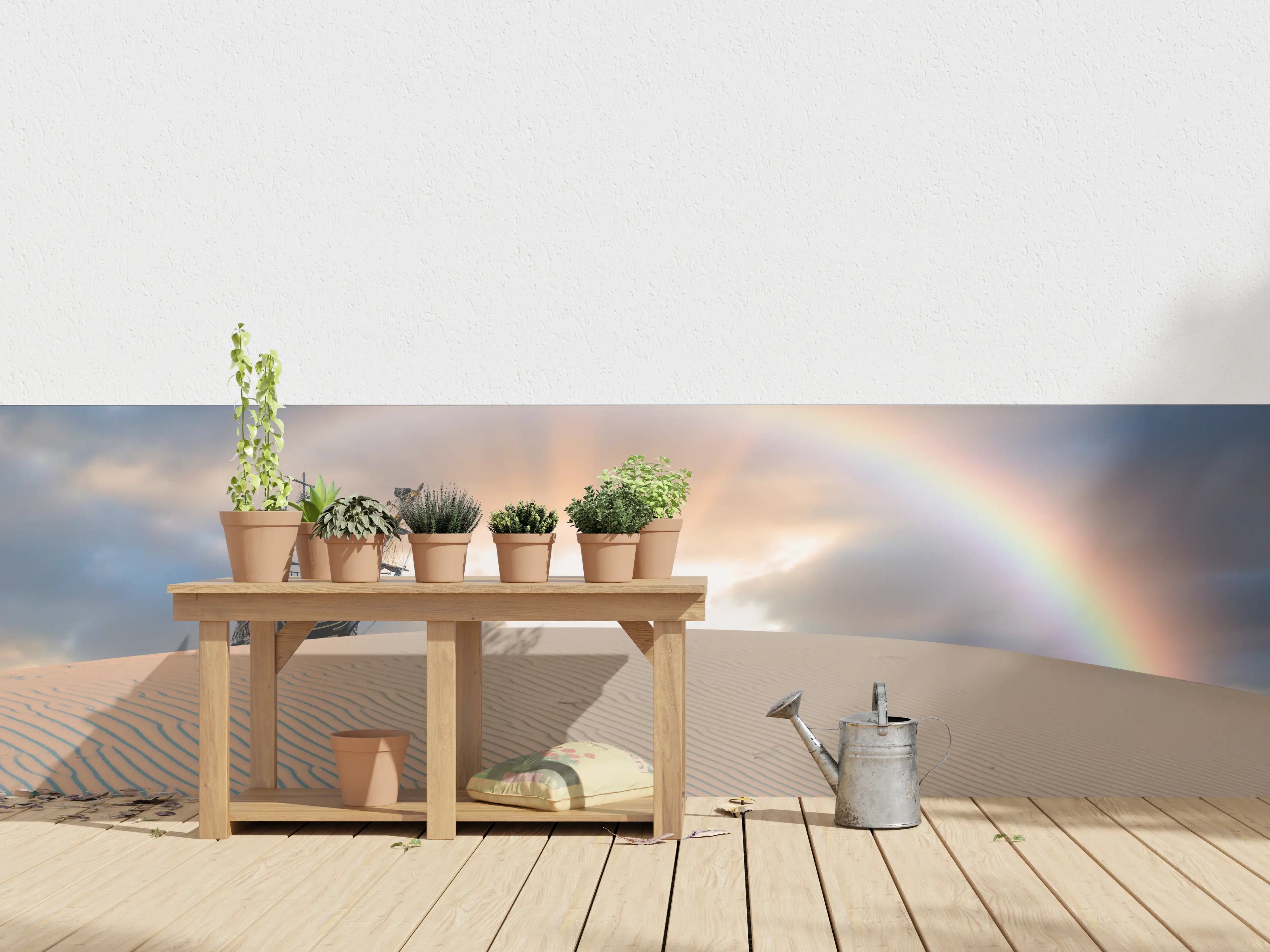Wandverkleidung außen - Altes Schiff Wüste Regenbogen